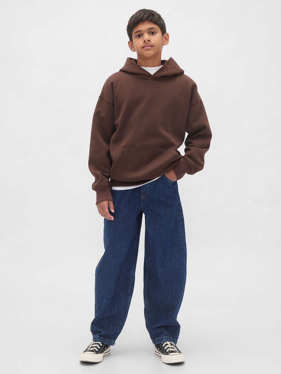 Felpa con cappuccio marrone Bambino_1