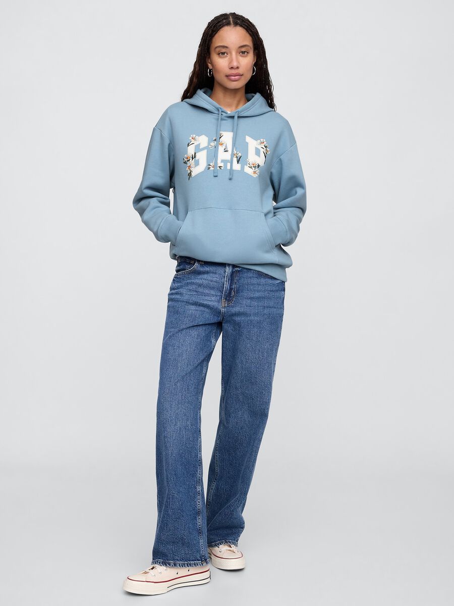 Blue Hooded Sweatshirt Woman_1
