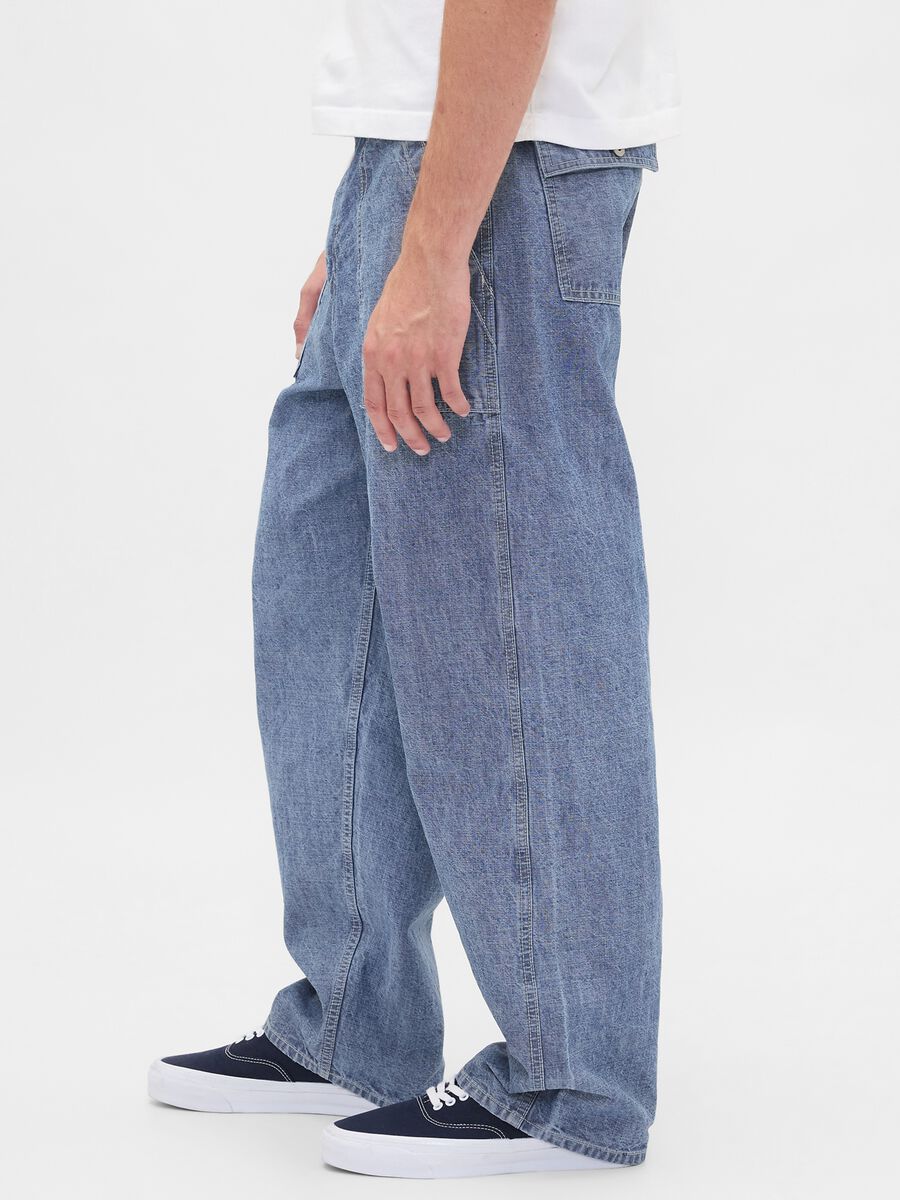 Pantaloni in denim regular blu Uomo_3