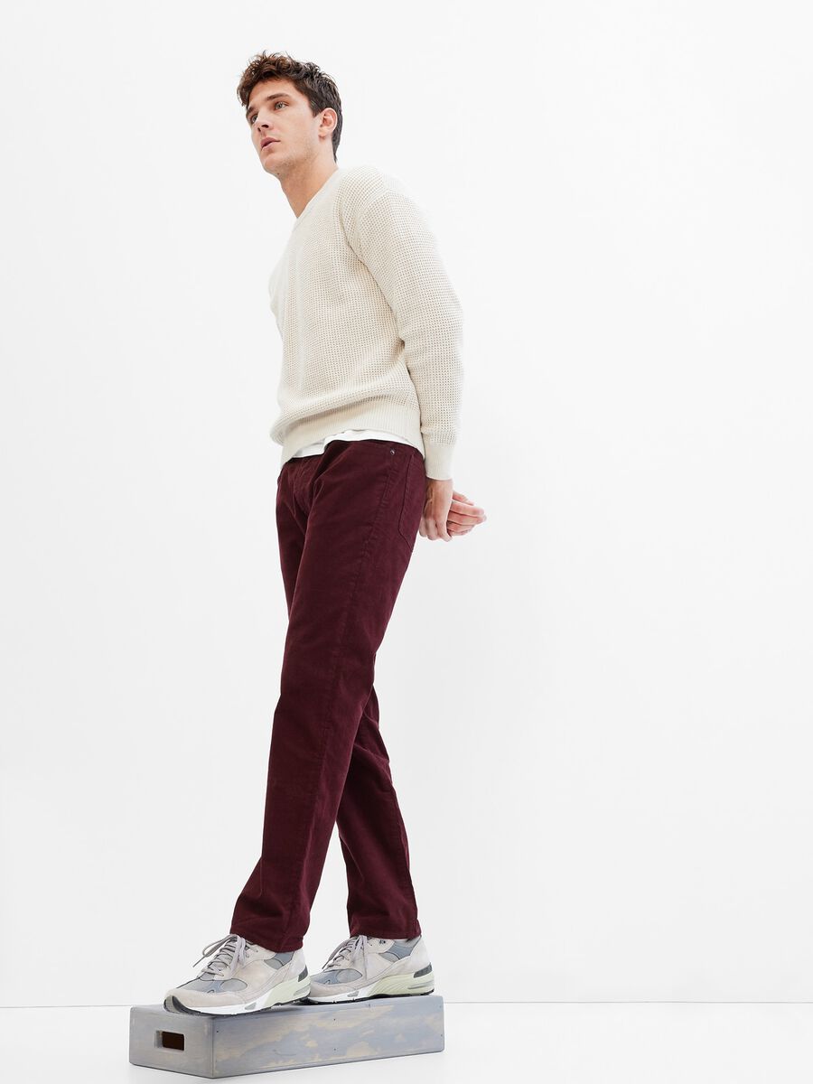 Straight-fit stretch corduroy jeans Man_0