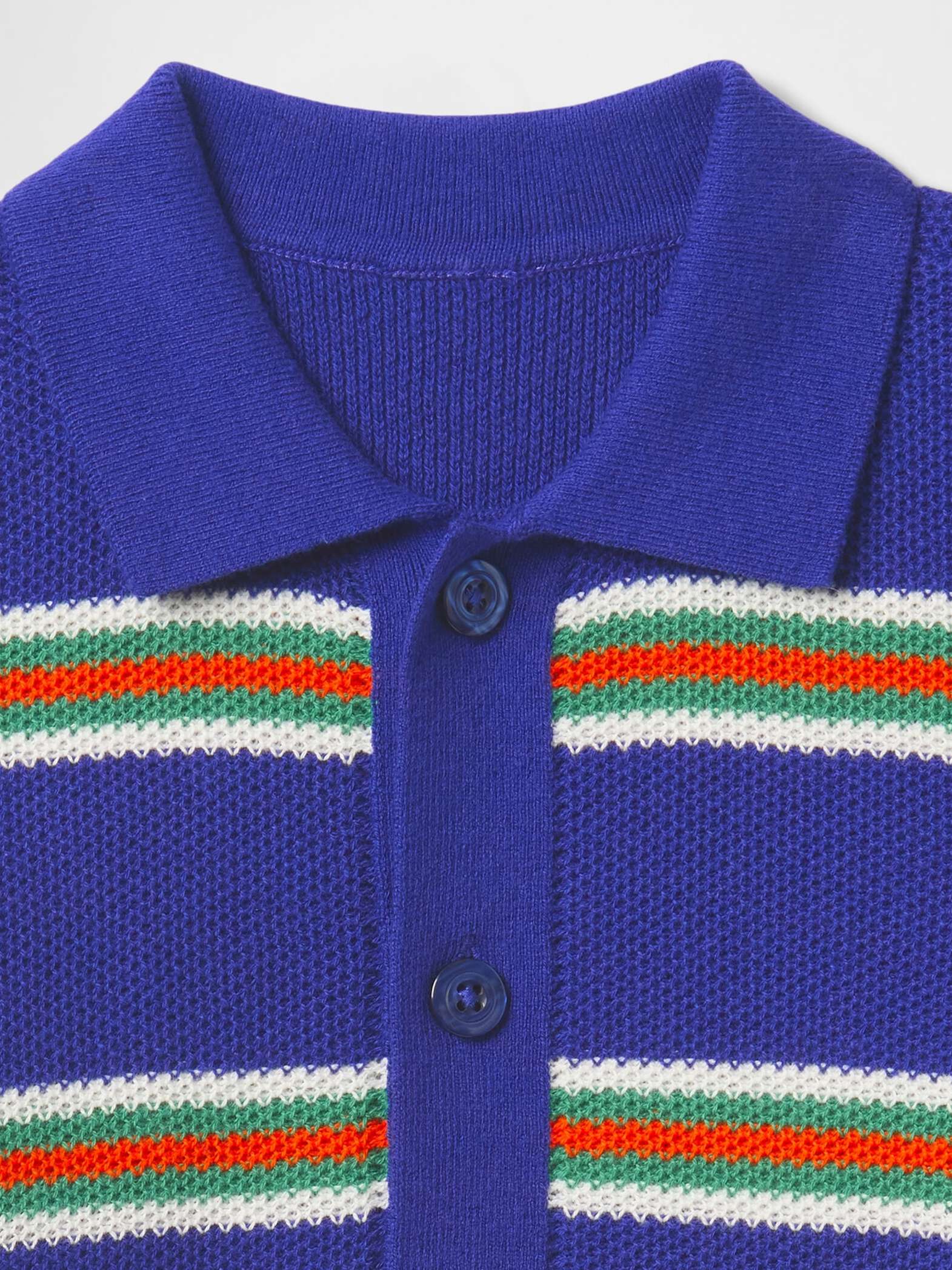 Polo a righe multicolor in puro cotone_3