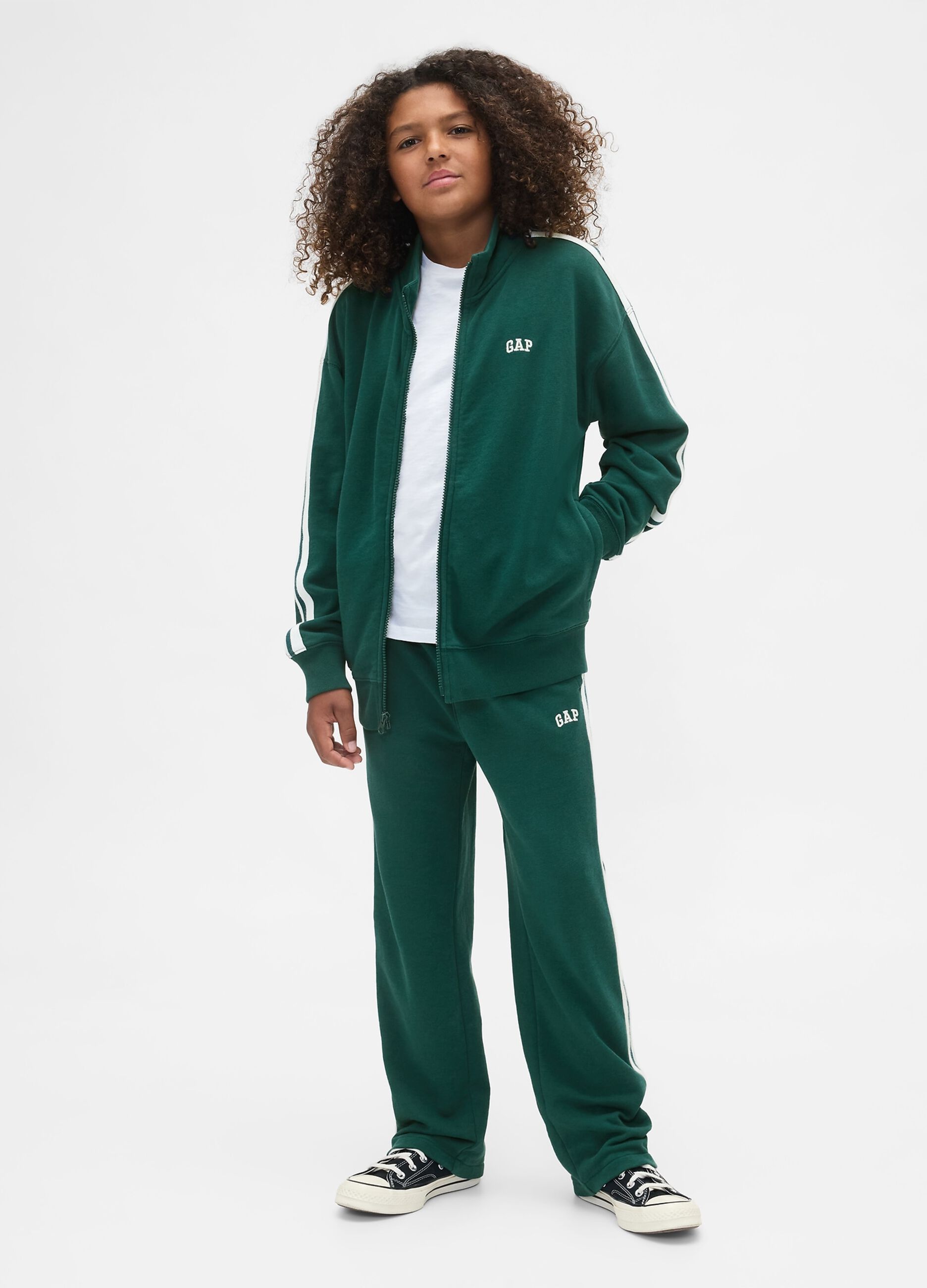 Green knitted trousers for children
