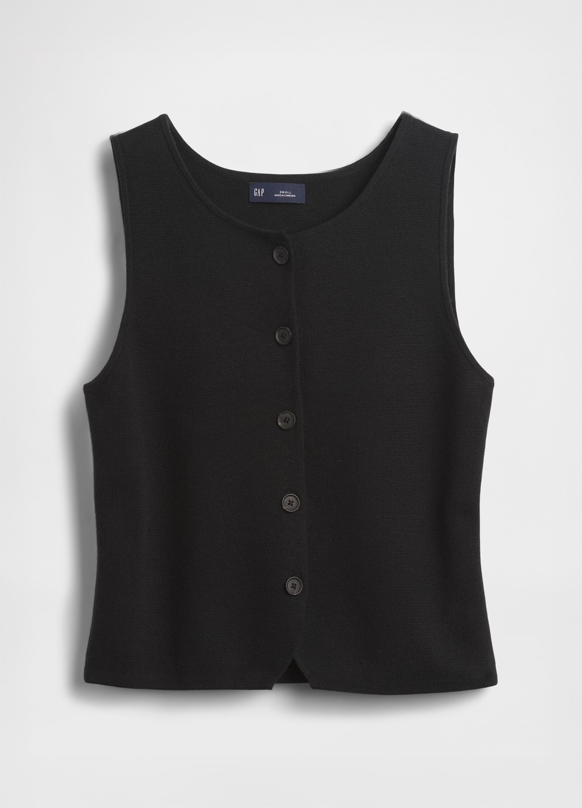 Gilet nero in misto cotone_4