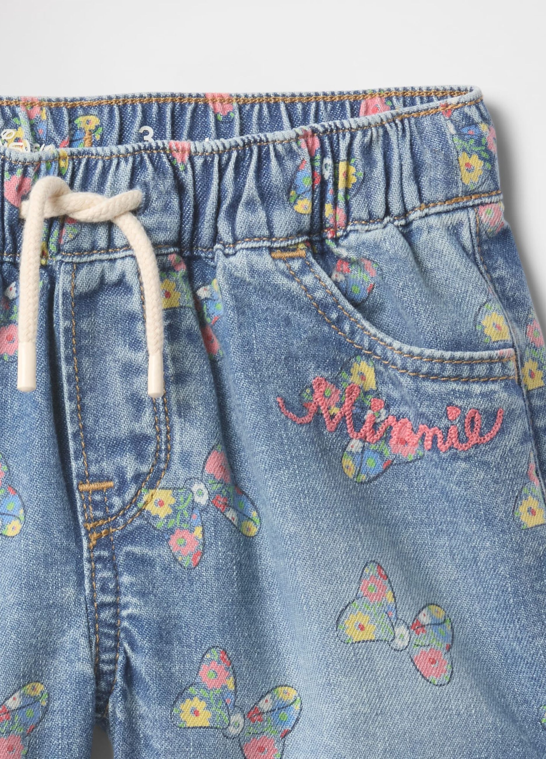 Shorts in denim con stampa farfalle Minnie_2
