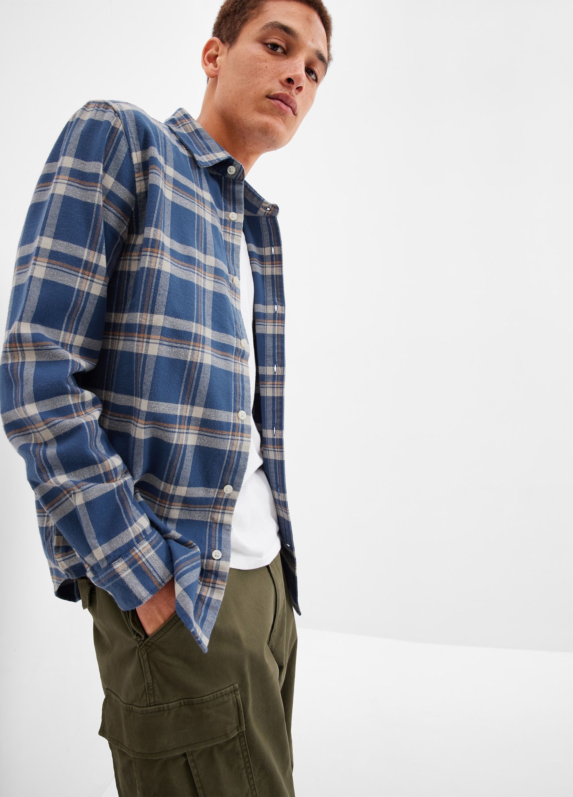 Flannel shirt with check pattern
