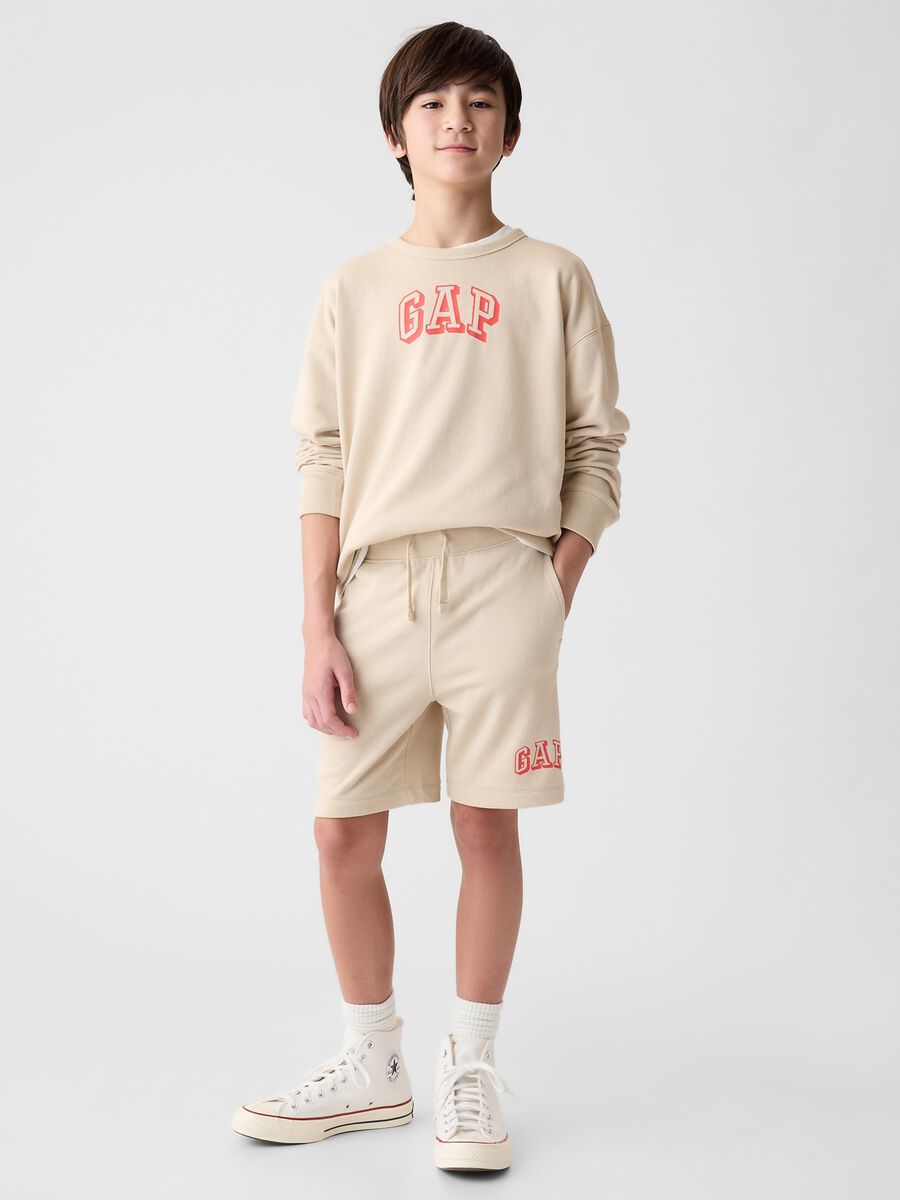Bermuda jogger in French Terry stampa logo Bambino_0