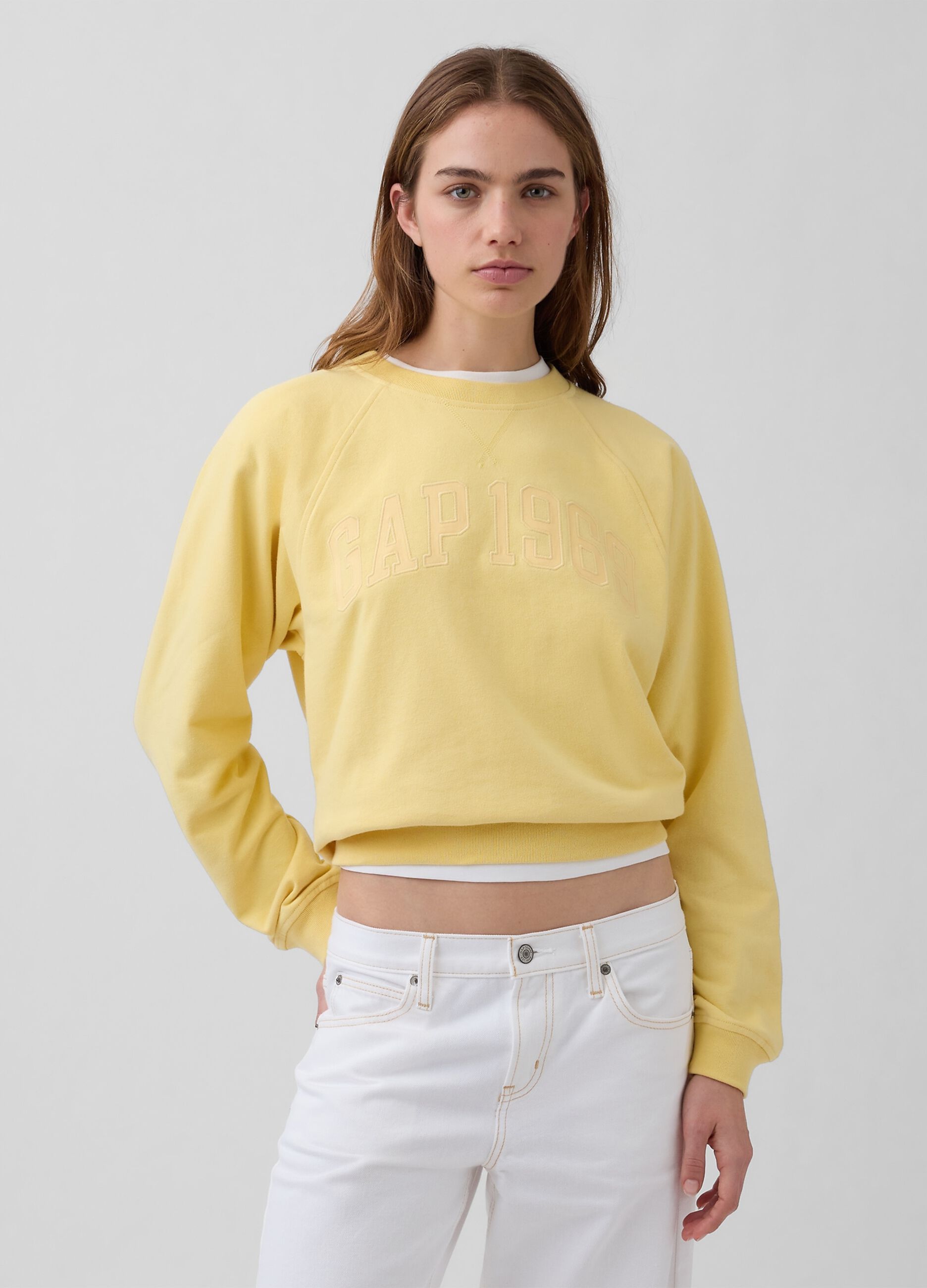 Felpa girocollo in misto cotone con logo GAP