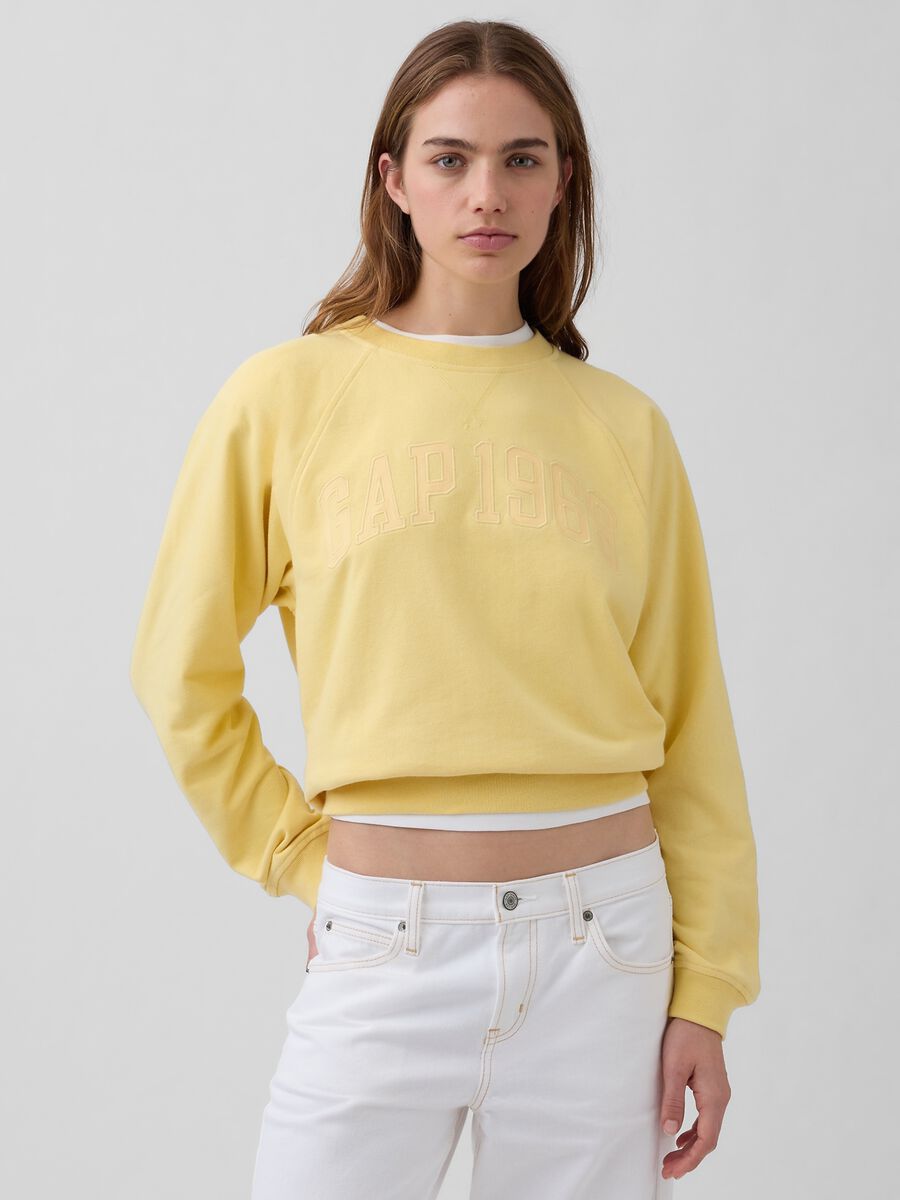 Felpa girocollo in misto cotone con logo GAP Donna_0