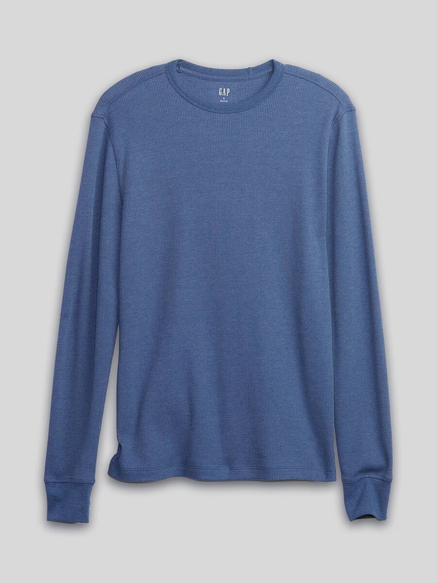 T-shirt con trama waffle a maniche lunghe Uomo_2