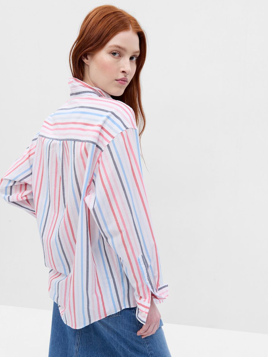 Oversized shirt with multicoloured stripes Woman_1