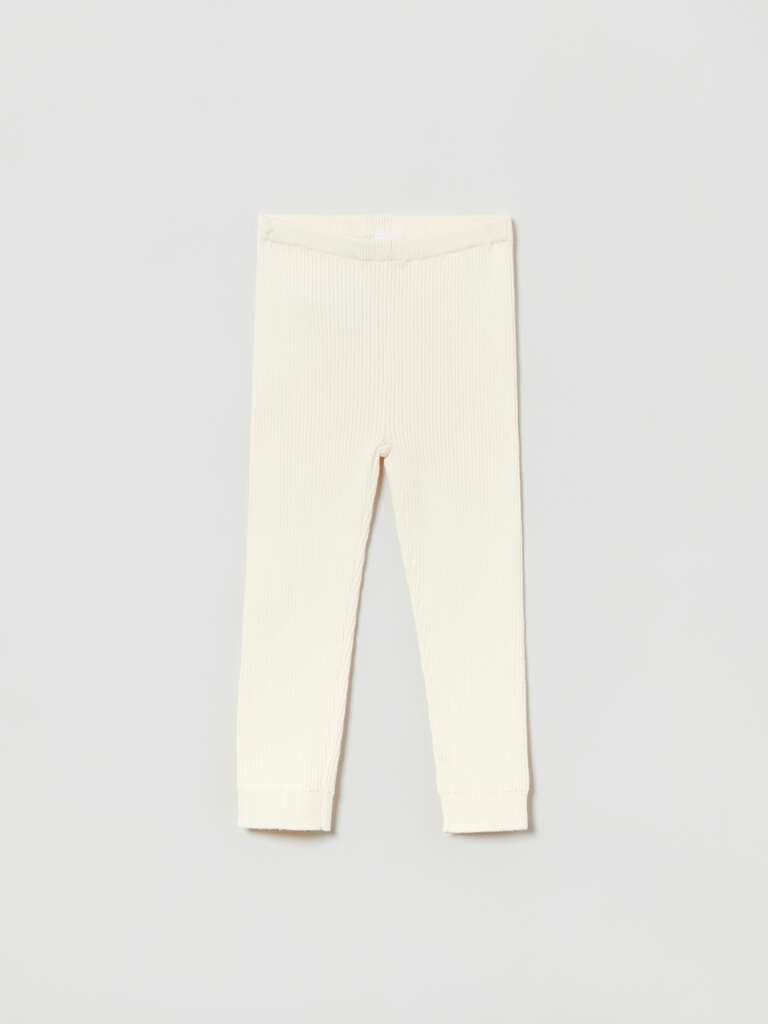 Ribbed cotton leggings
