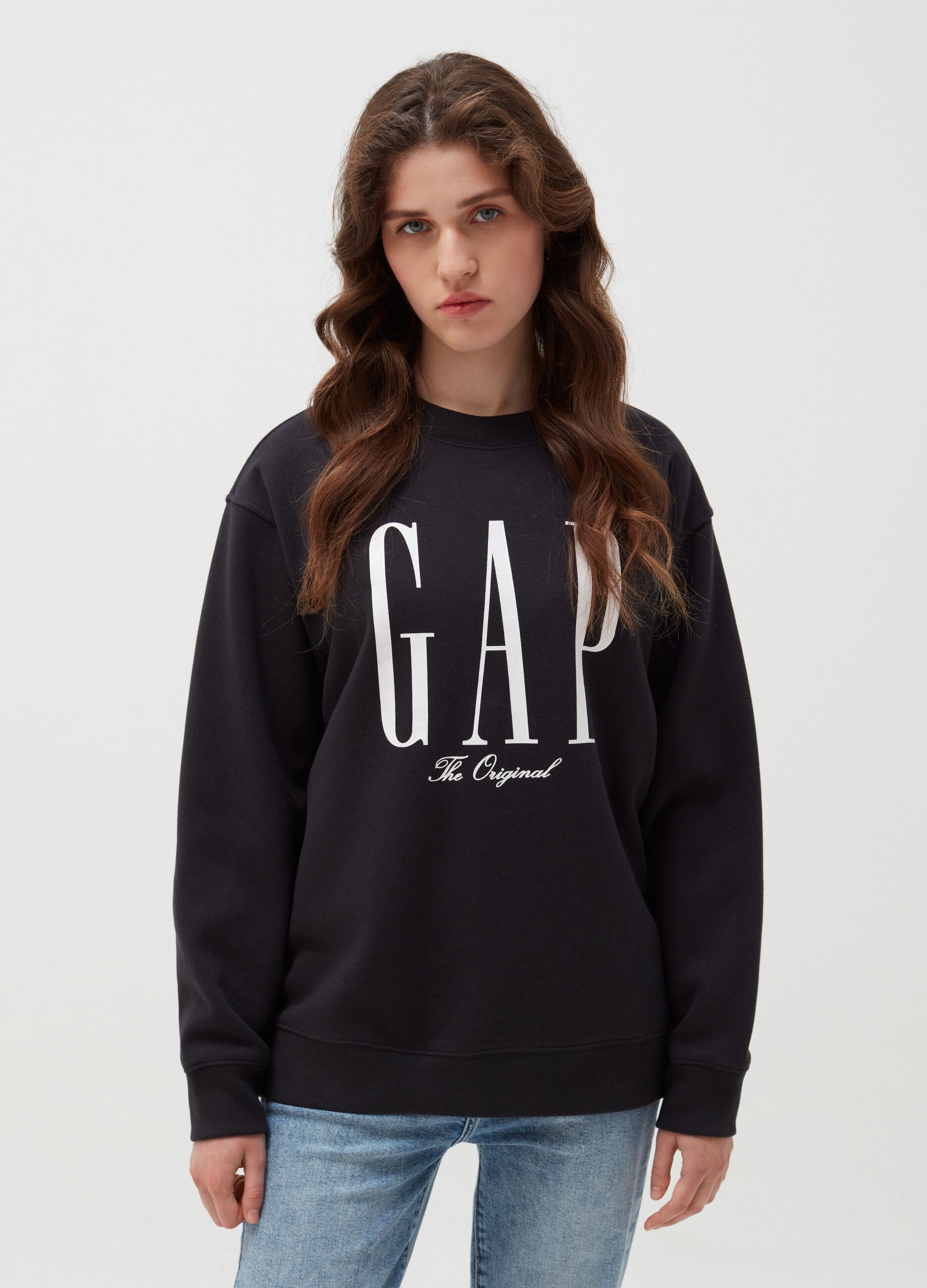 Sweatshirt with logo lettering print_1