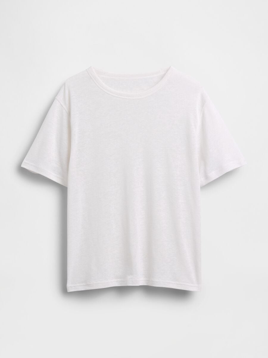 T-shirt in misto lino Donna_2