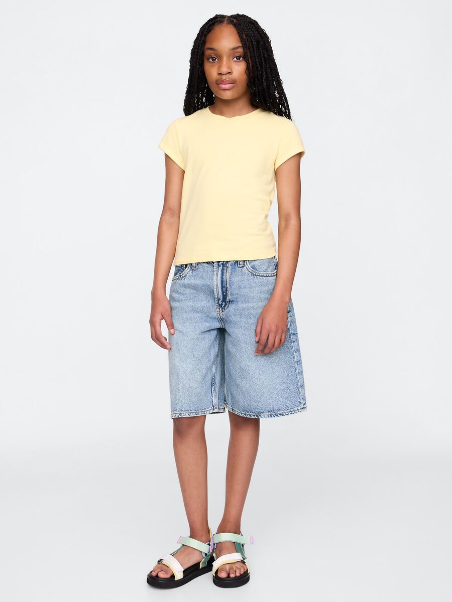 Shorts in denim Bambina_0