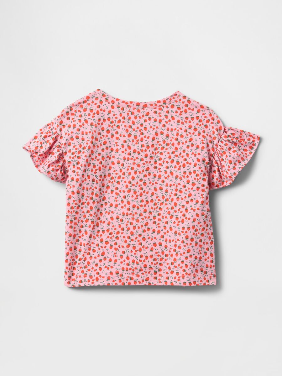 T-shirt a fiori rosa con volant Baby Girl_1