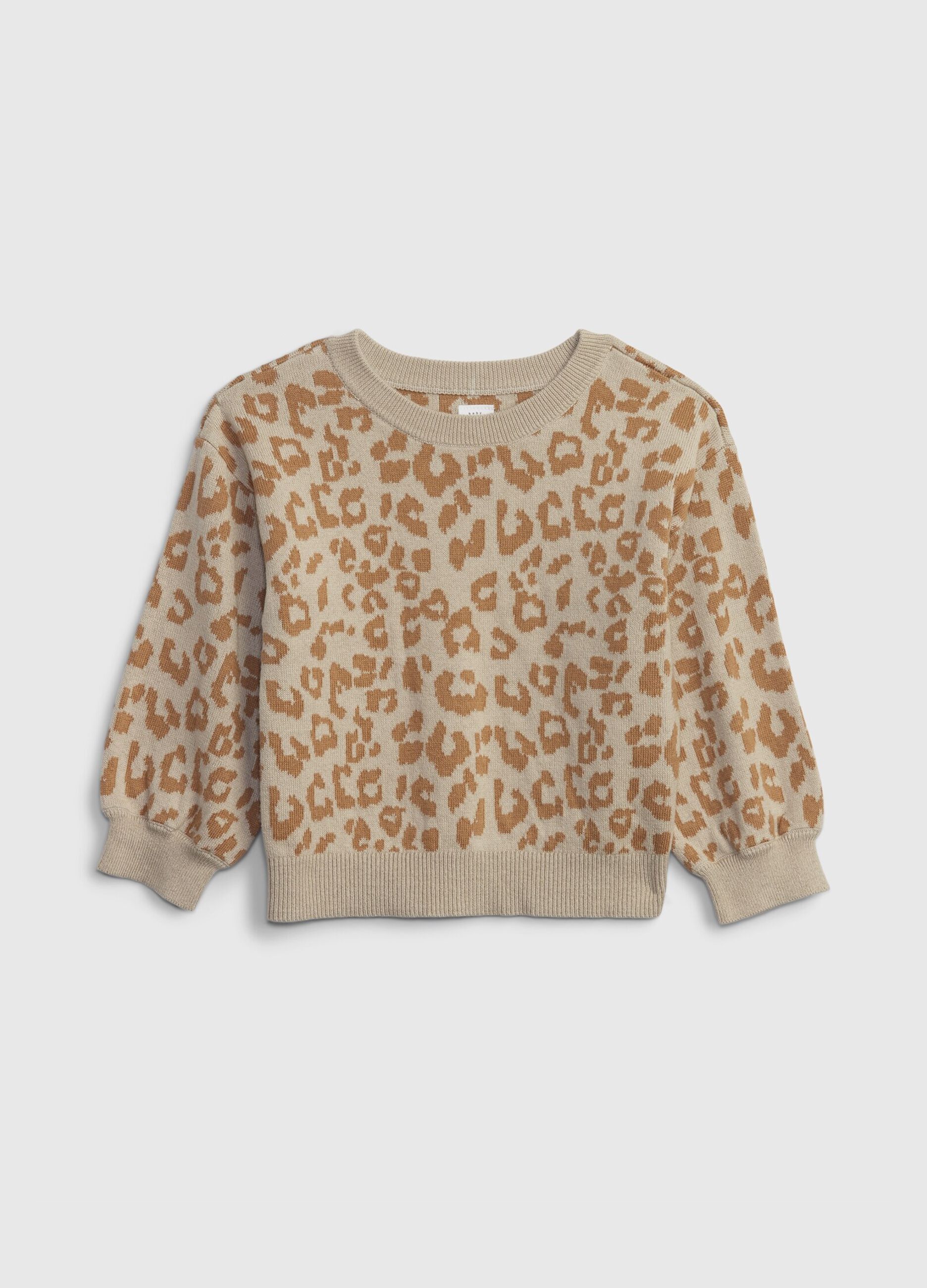 Cotton pullover with jacquard design