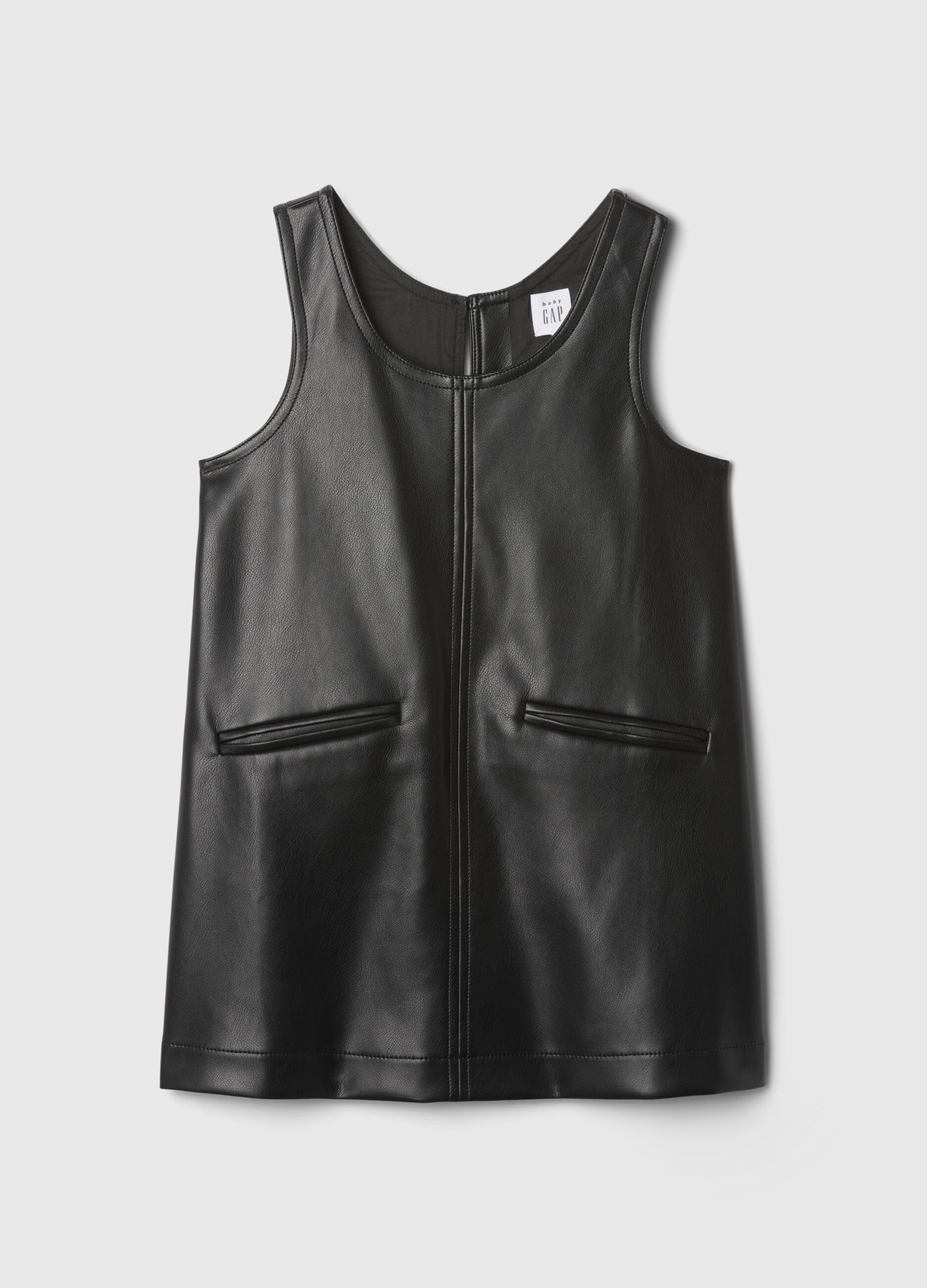Glossy-effect sleeveless dress