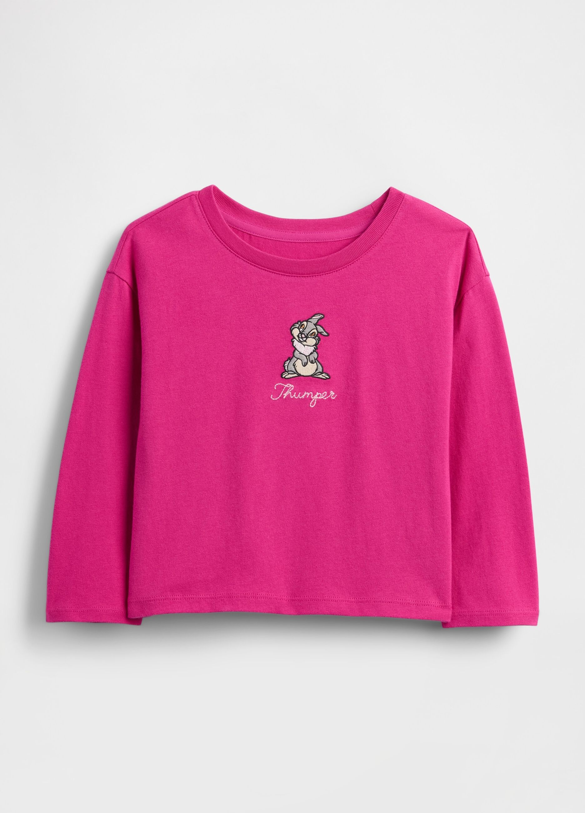 Maglietta rosa a maniche lunghe in cotone