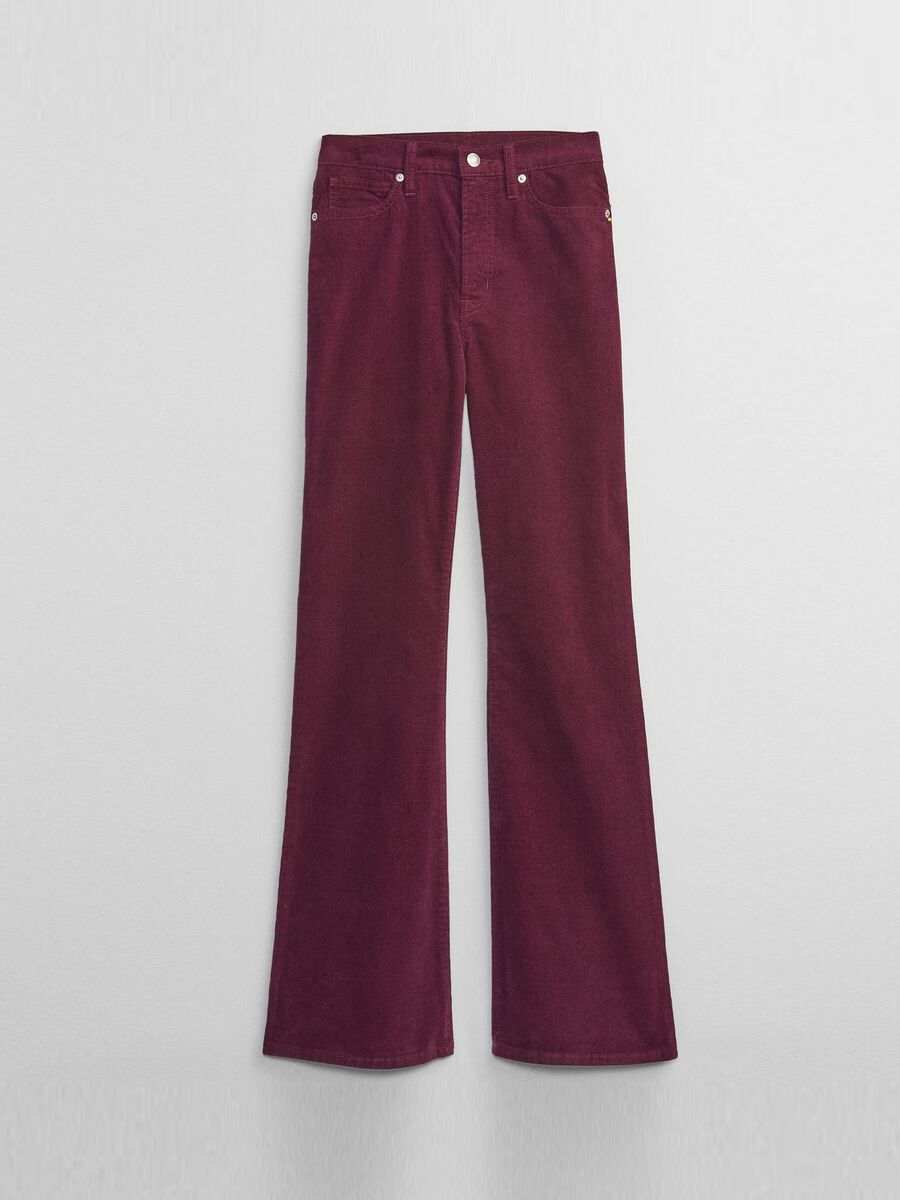 Flare-fit stretch corduroy jeans Woman_4