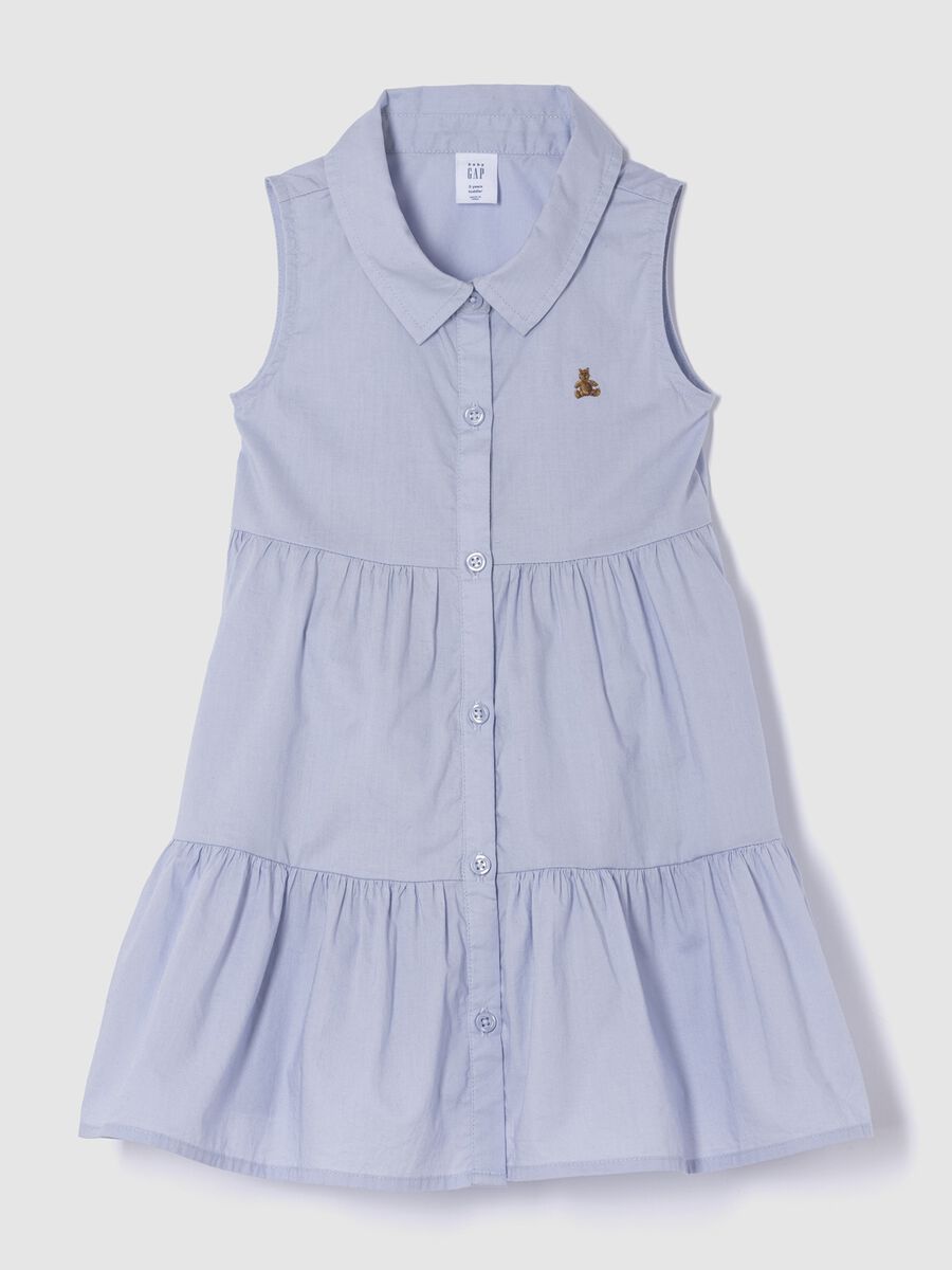 Abito senza maniche azzurro in cotone GAP Kids Bimba_0