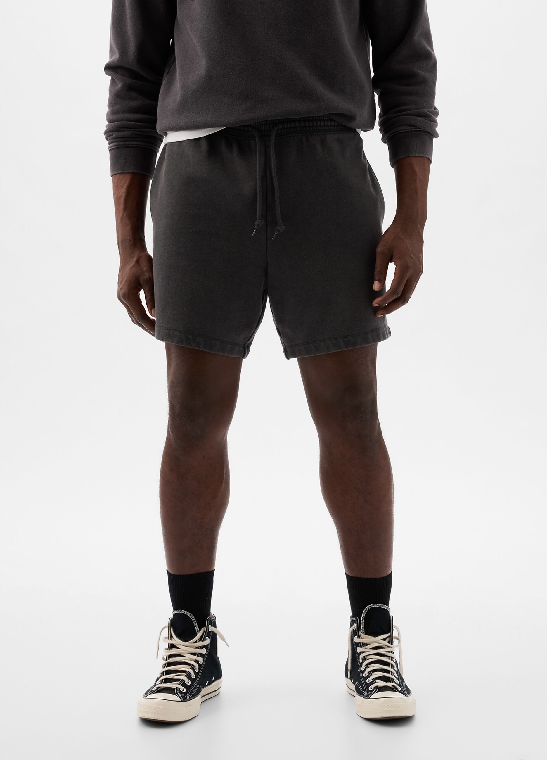Bermuda jogger in felpa con coulisse_2
