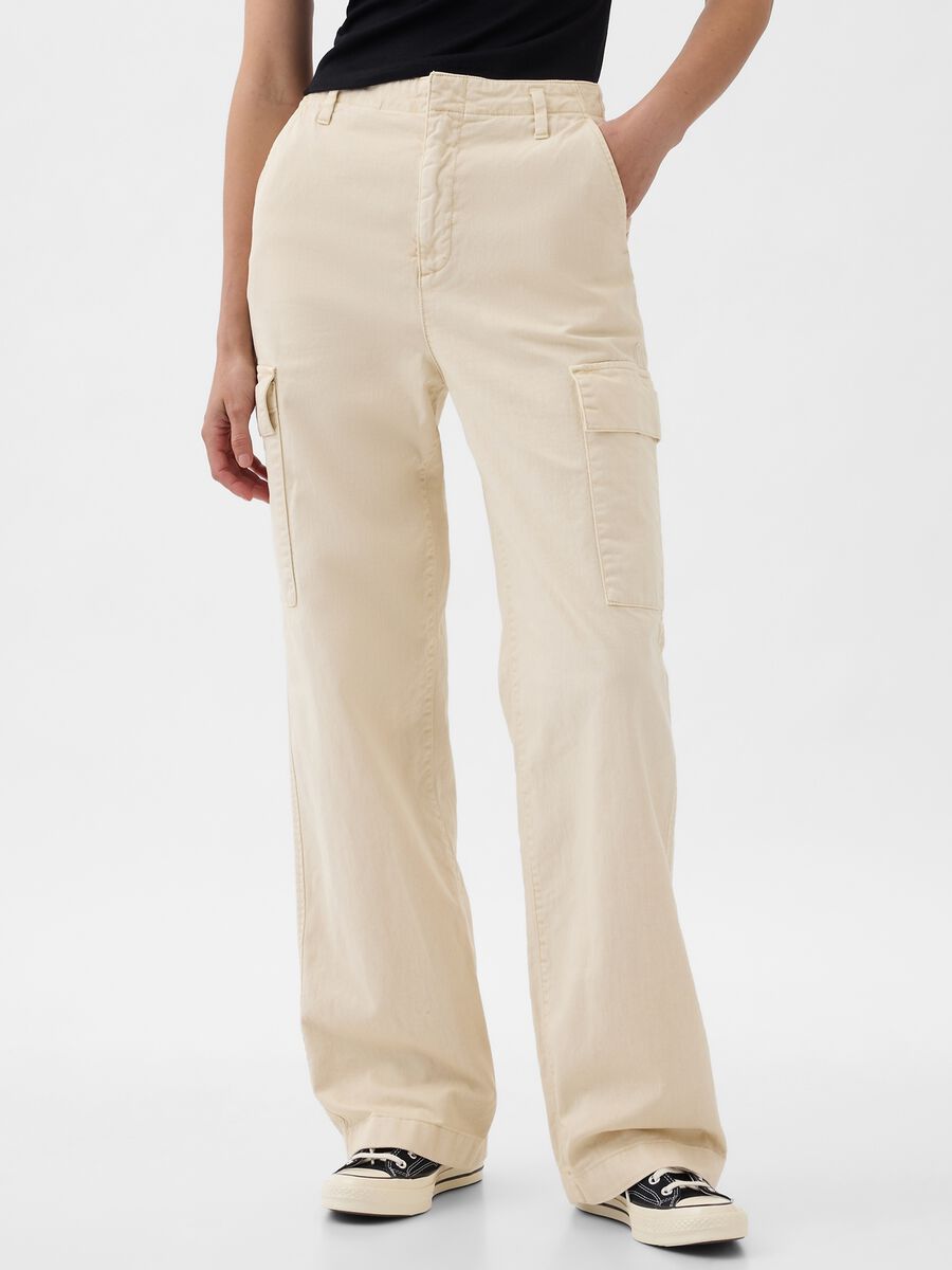 Pantaloni cargo loose fit in cotone Donna_1