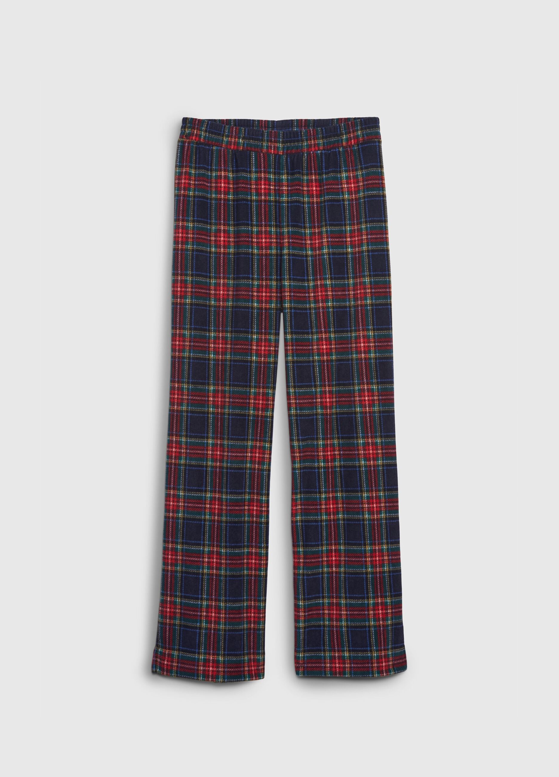 Full-length tartan pyjama bottoms