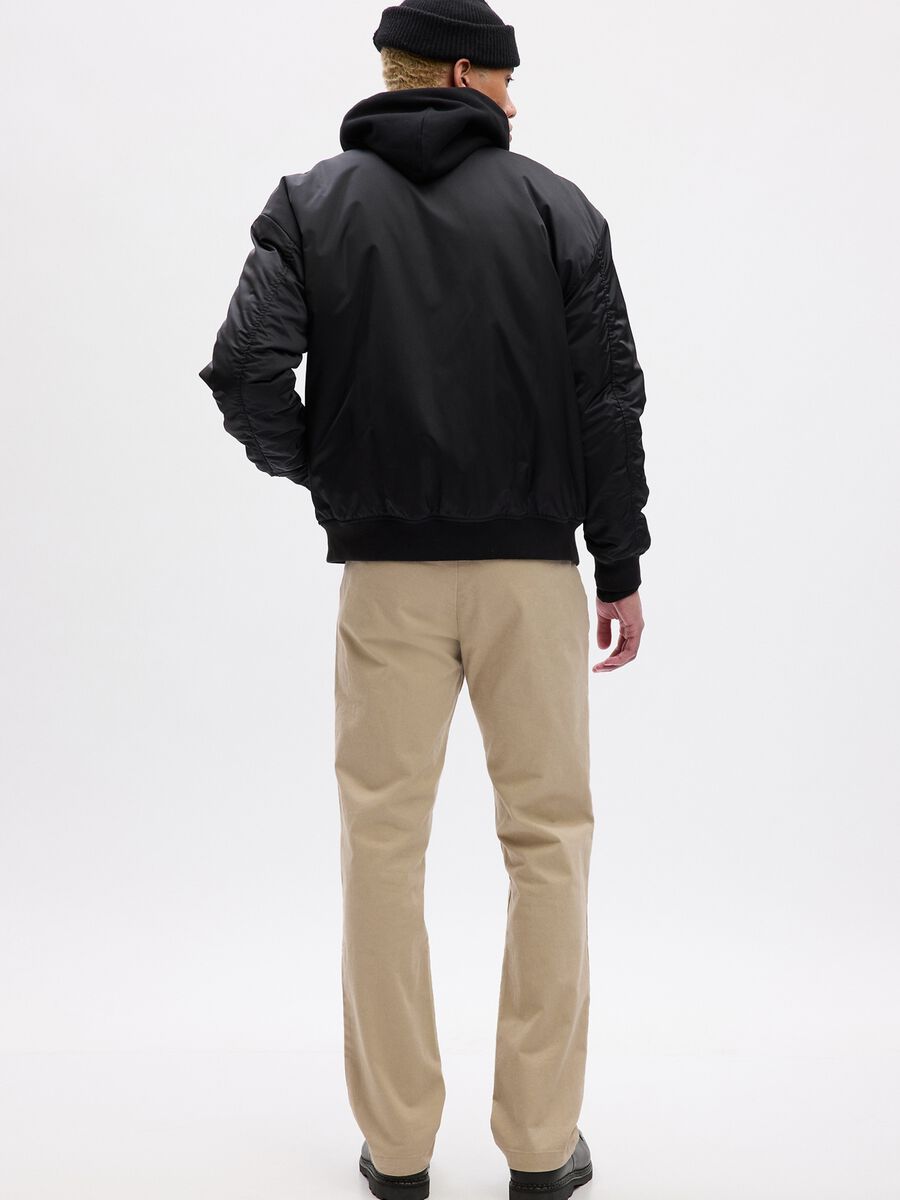 Straight-fit trousers in stretch cotton Man_1