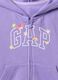 Purple full-zip sweatshirt with hood and logo print_2