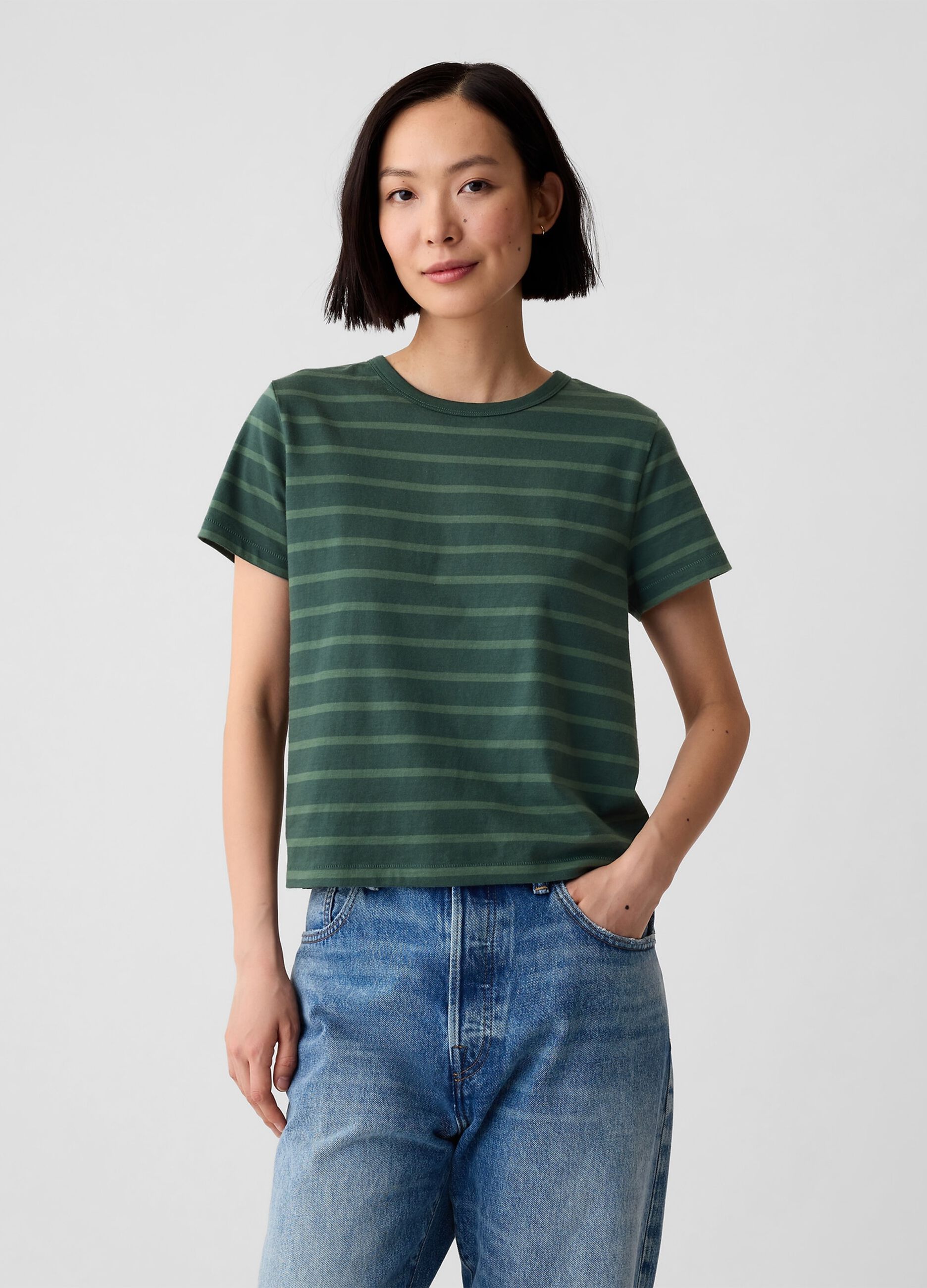 T-shirt in cotone bio con scollo rotondo