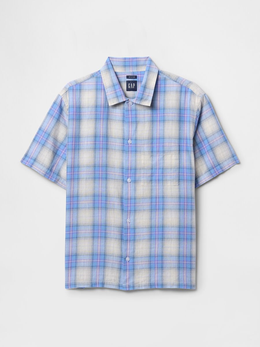 Camicia a quadri azzurra GAP Man_3