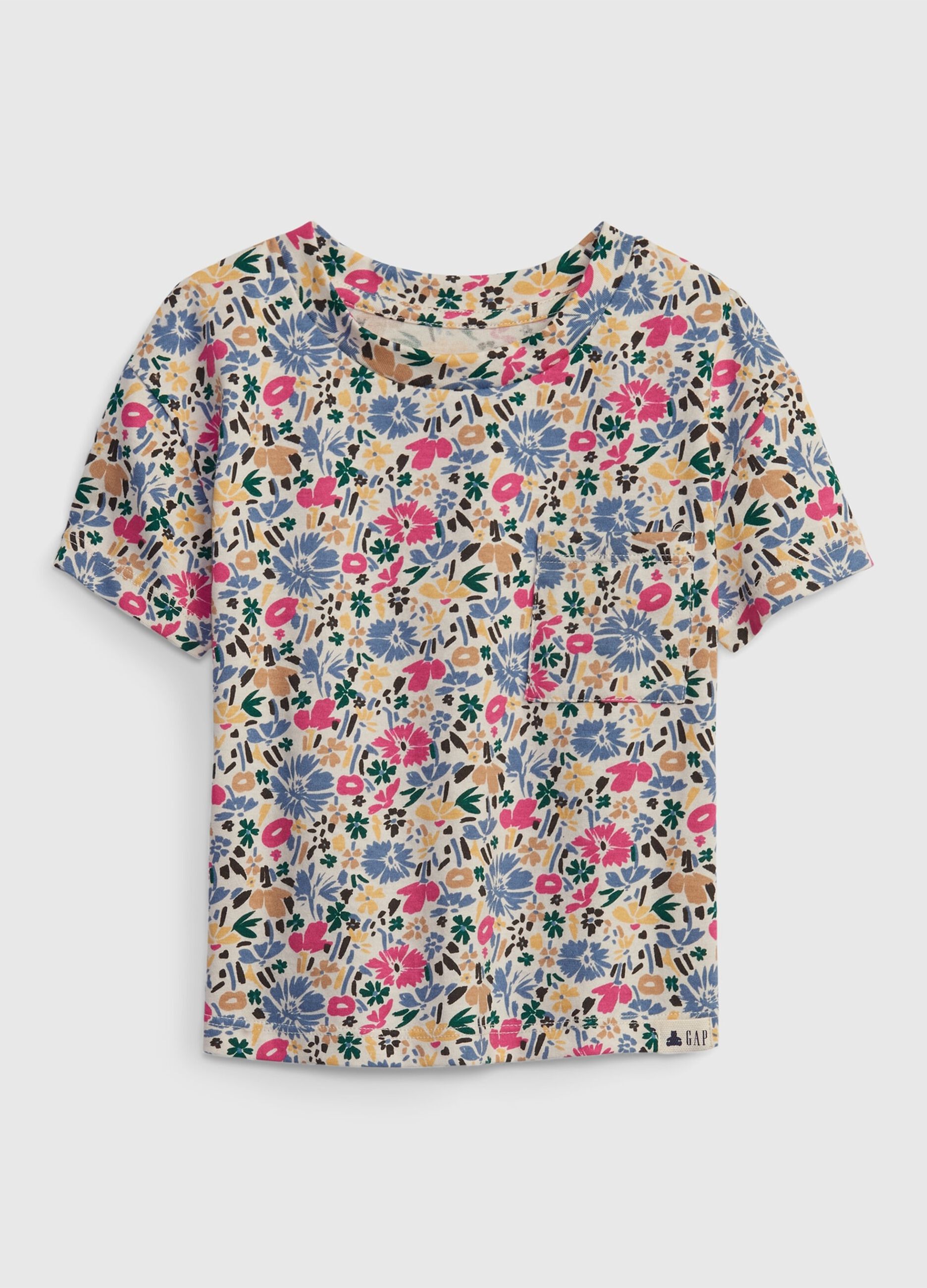 T-shirt floreale con tasca