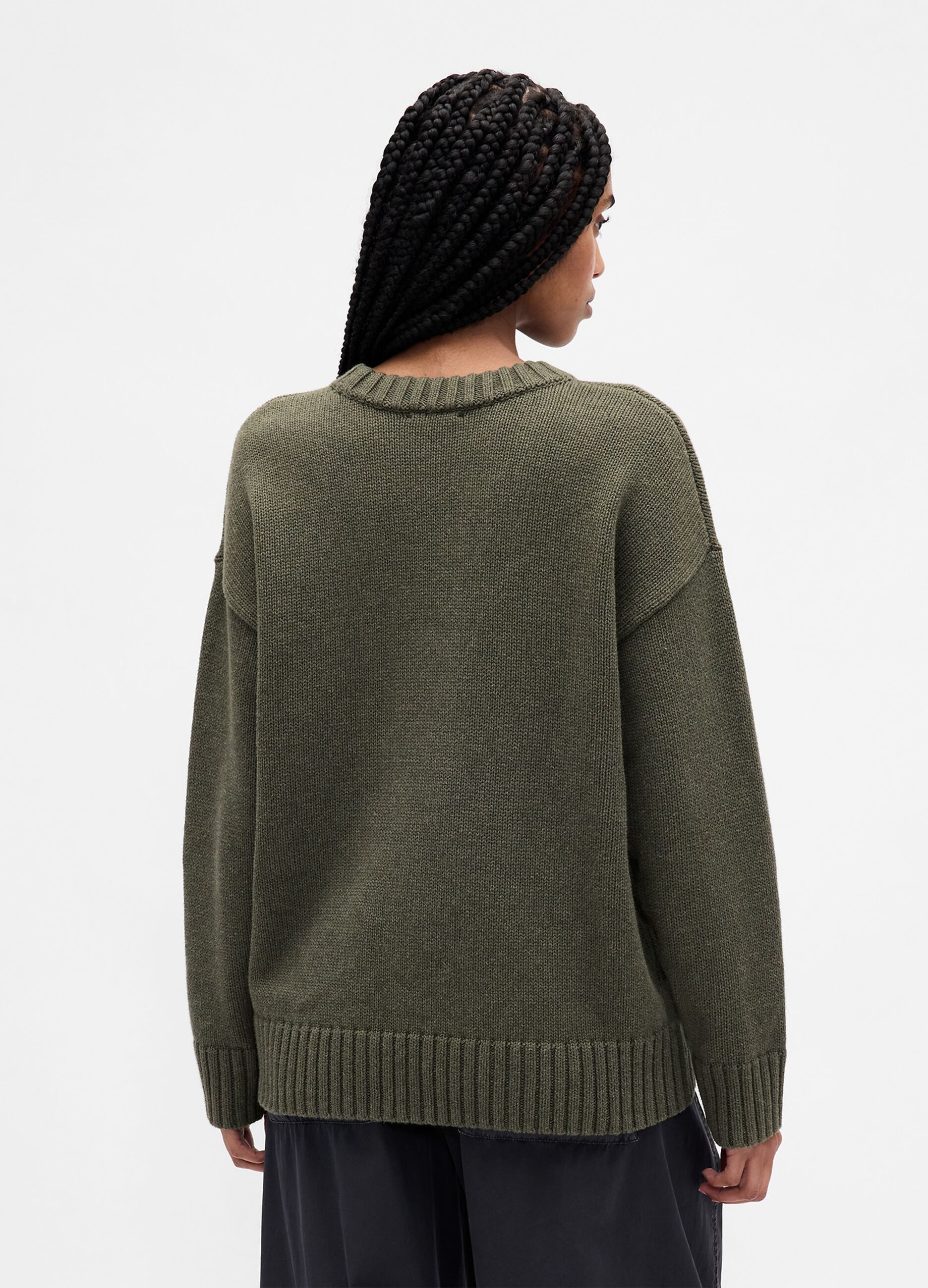 Maglione verde in cotone