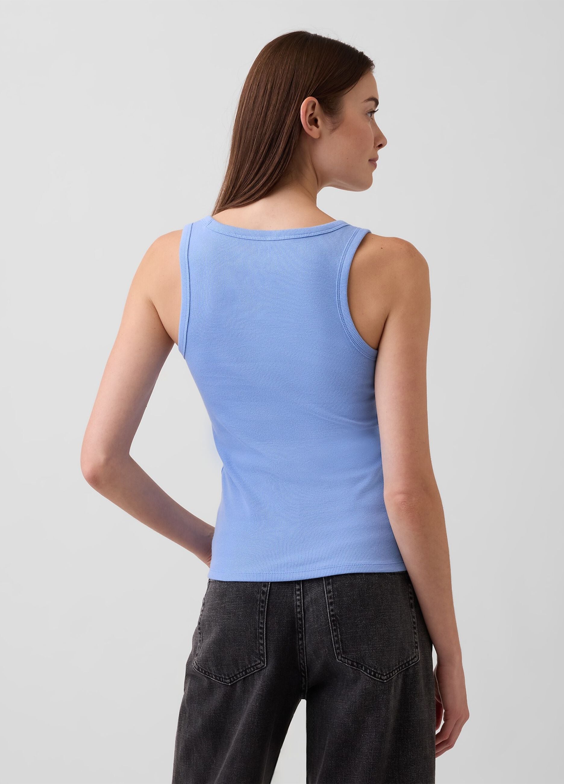 Tank top in cotone elasticizzato con logo GAP