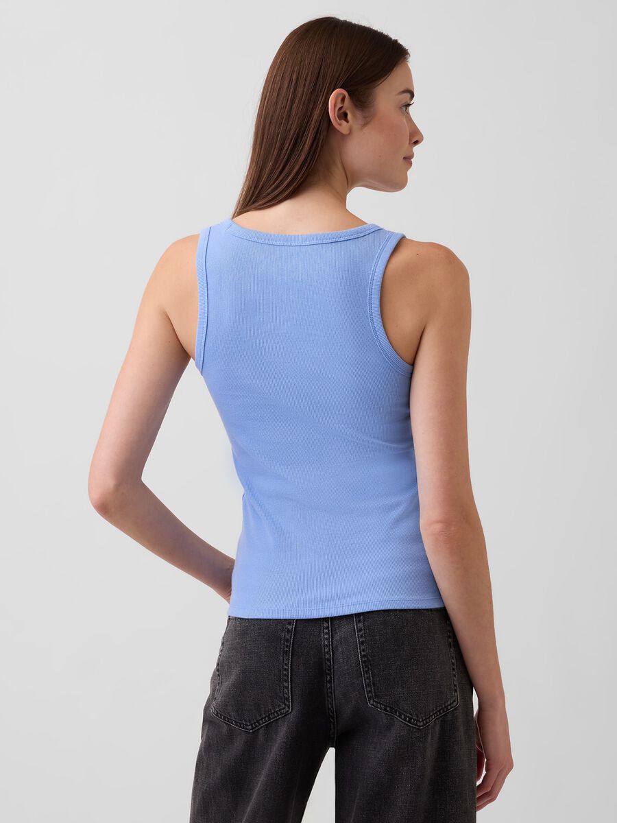 Tank top in cotone elasticizzato con logo GAP Donna_1