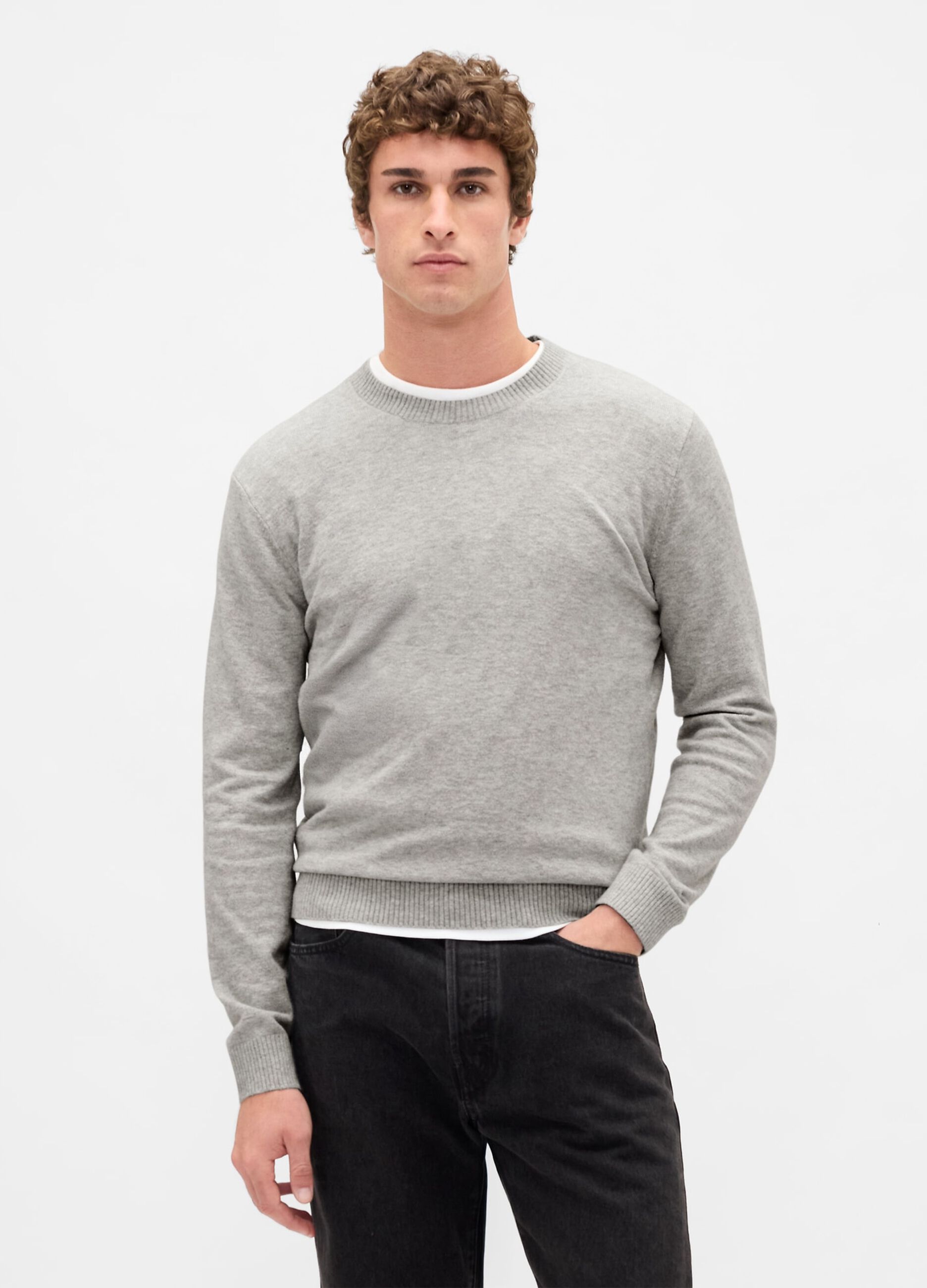 Maglione grigio in misto cotone
