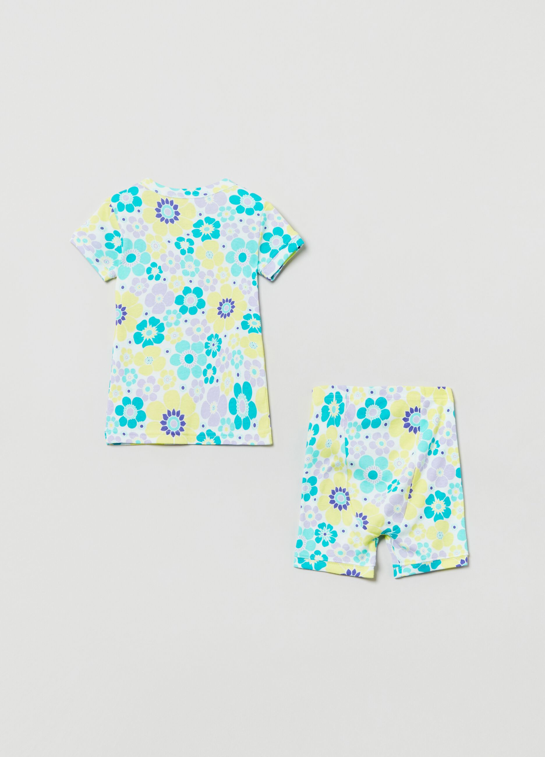 Organic cotton pyjamas with floral pattern_1
