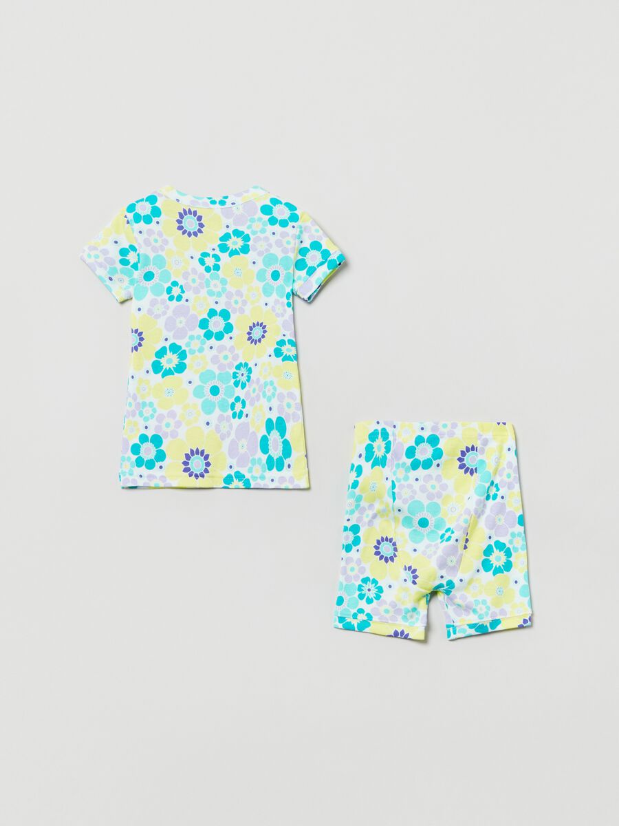 Organic cotton pyjamas with floral pattern Newborn Boy_1