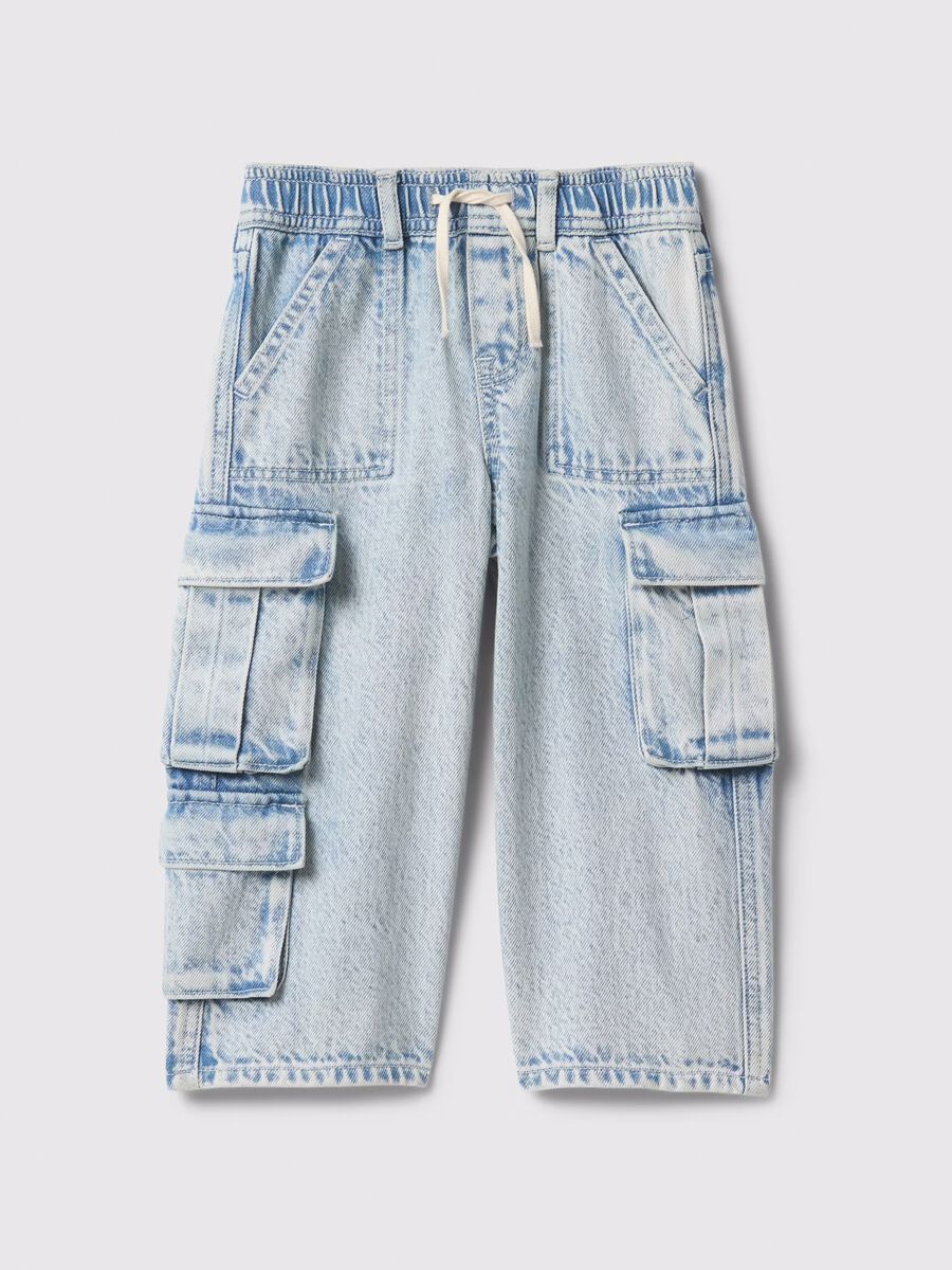 Pantaloni denim con tasche cargo GAP Kids Bimba_0