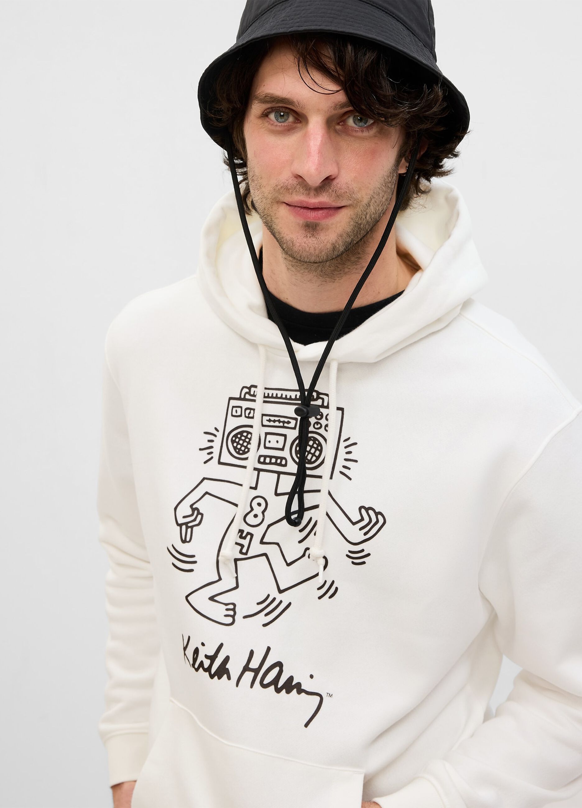 Hoodie with Keith Haring print