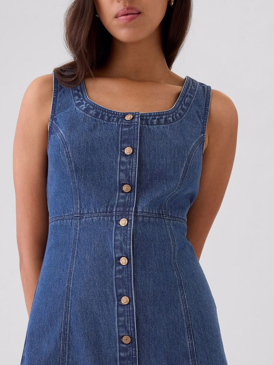Vestito corto in denim Donna_2