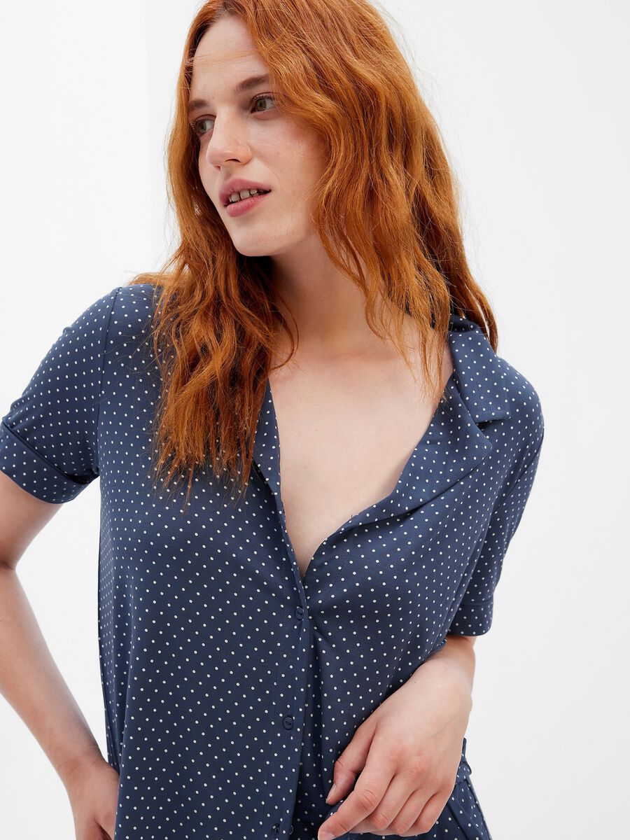 Polka dot pyjama top in stretch modal Woman_2