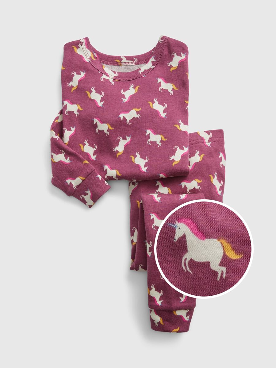 Long cotton pyjamas with unicorns print Newborn Boy_0