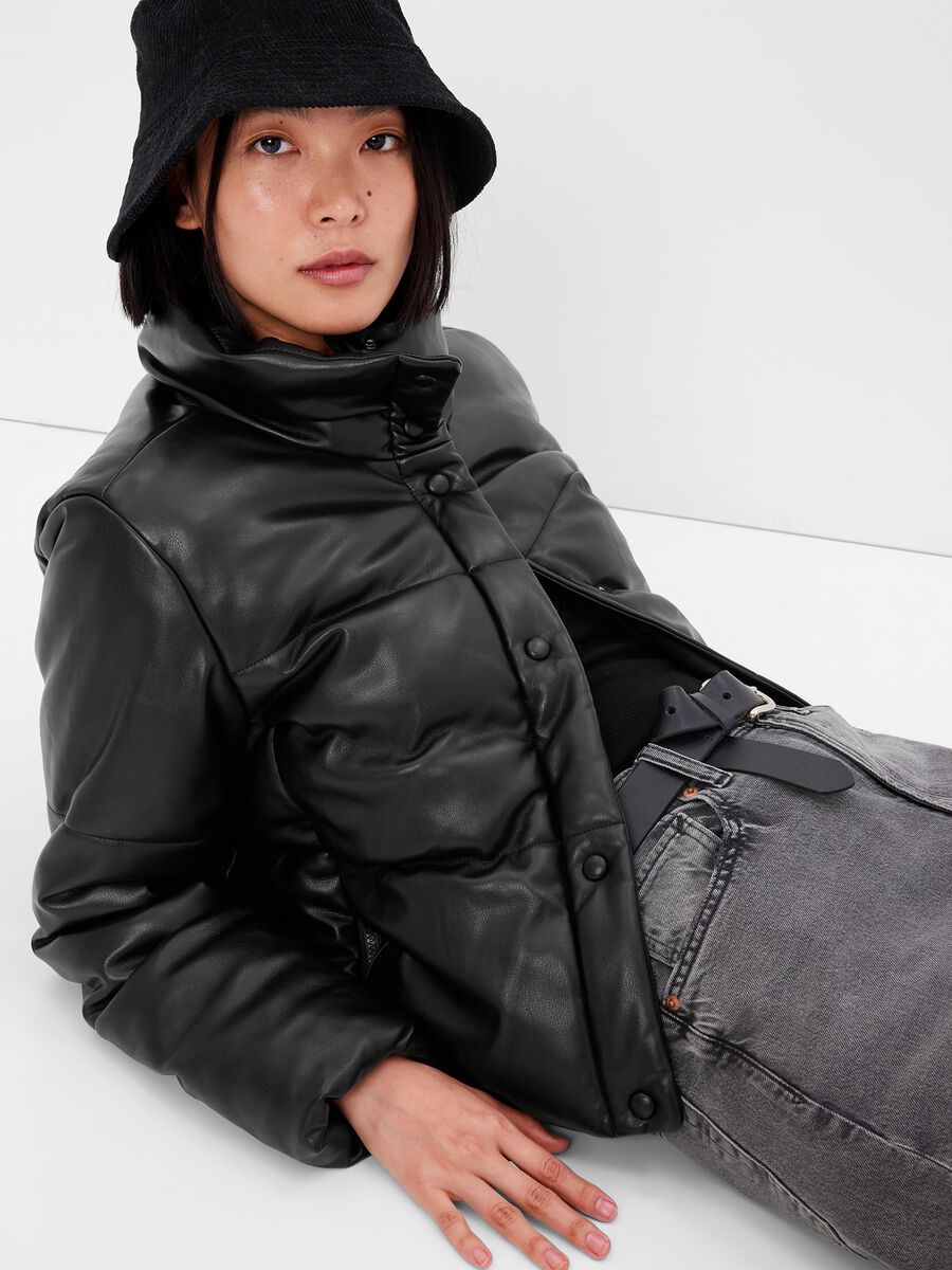 Short padded jacket with shine effect Woman_2
