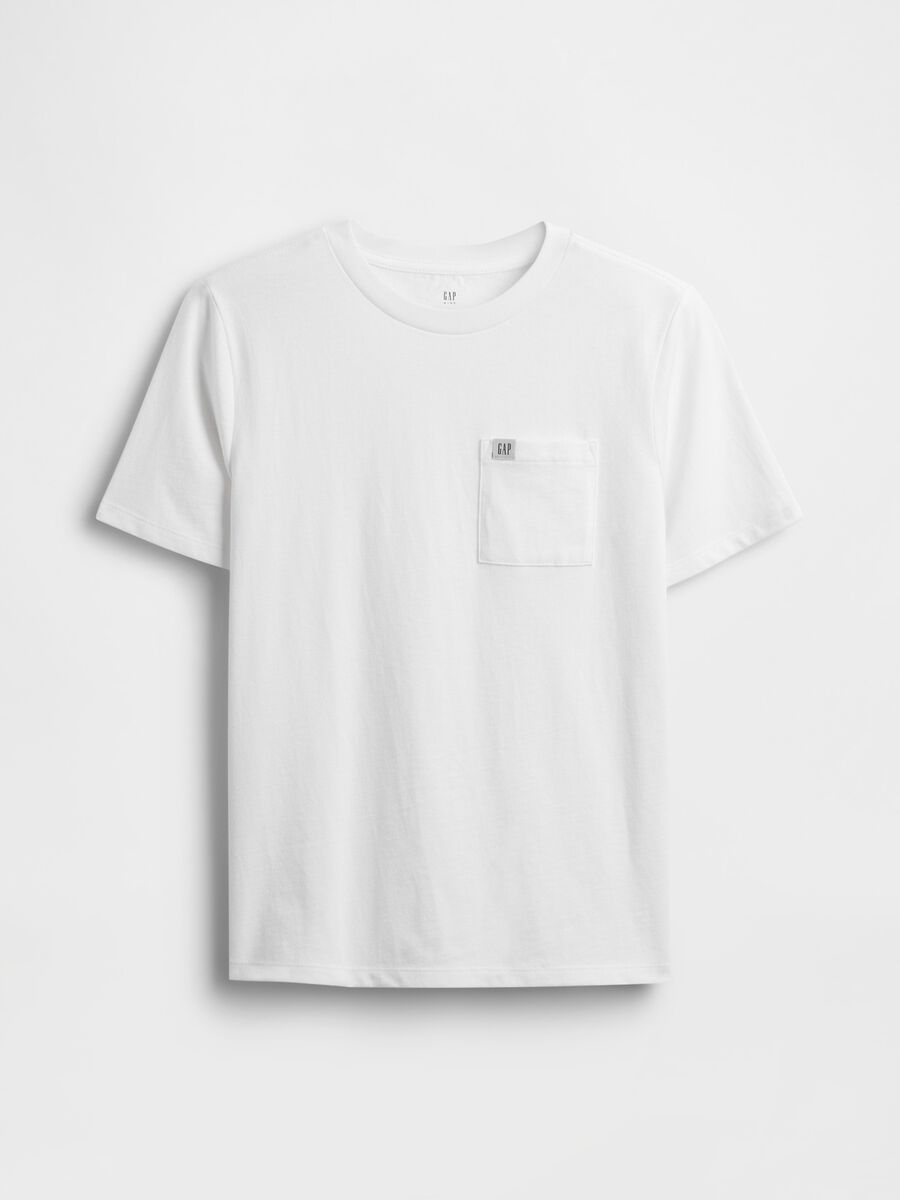 T-shirt bianca a maniche corte in cotone Bambino_0