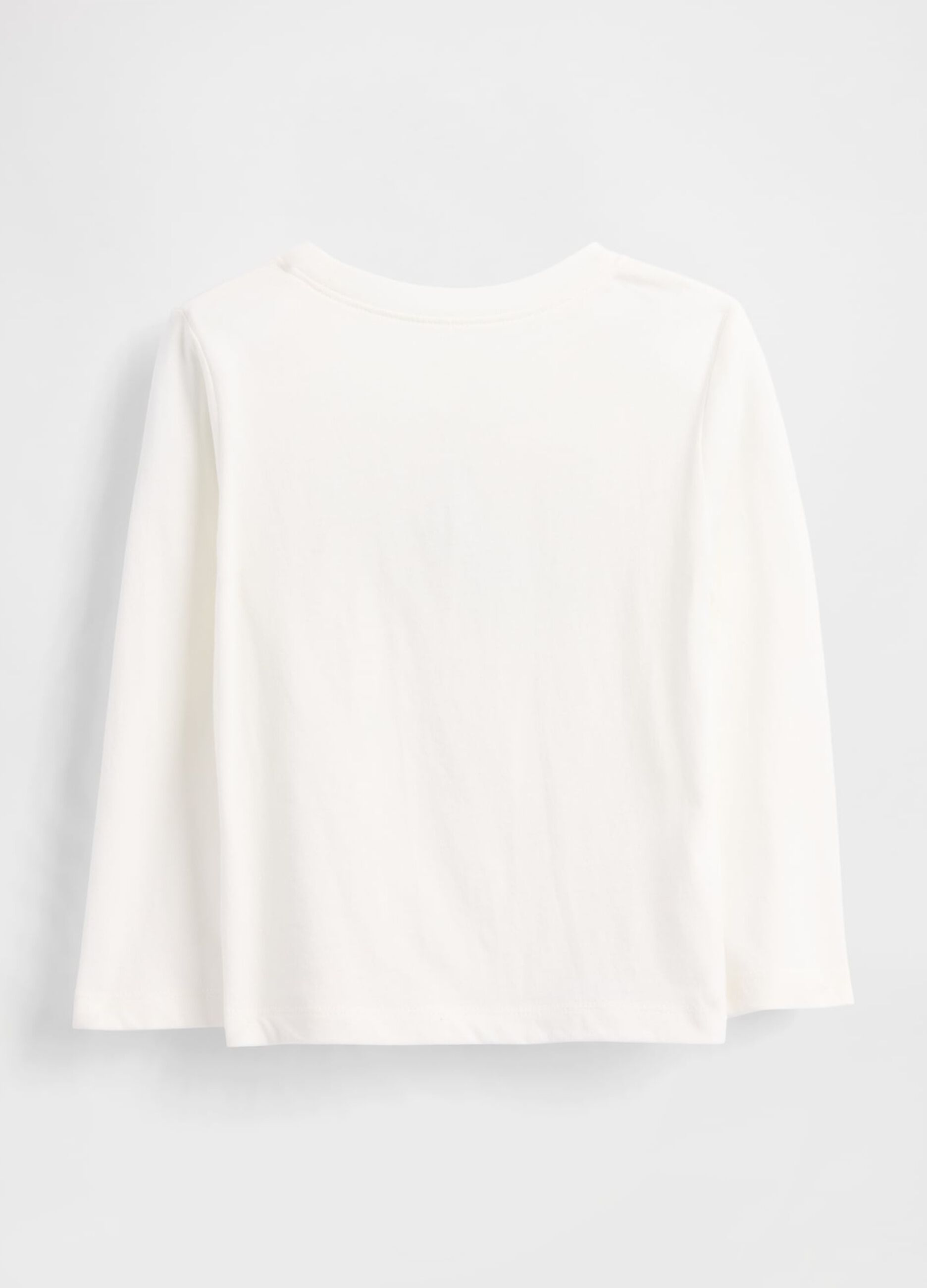 T-shirt bianca a maniche lunghe in cotone_1