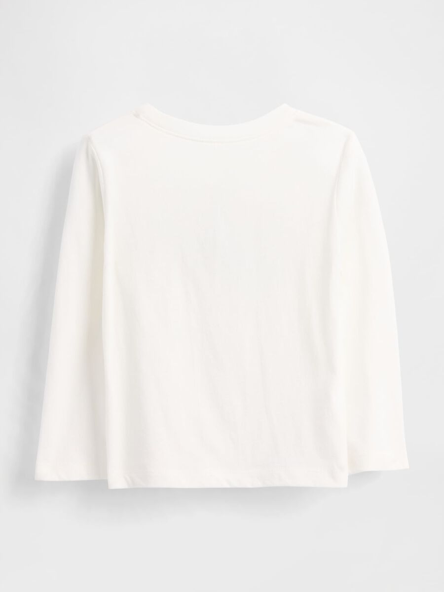 T-shirt bianca a maniche lunghe in cotone Bambino_1