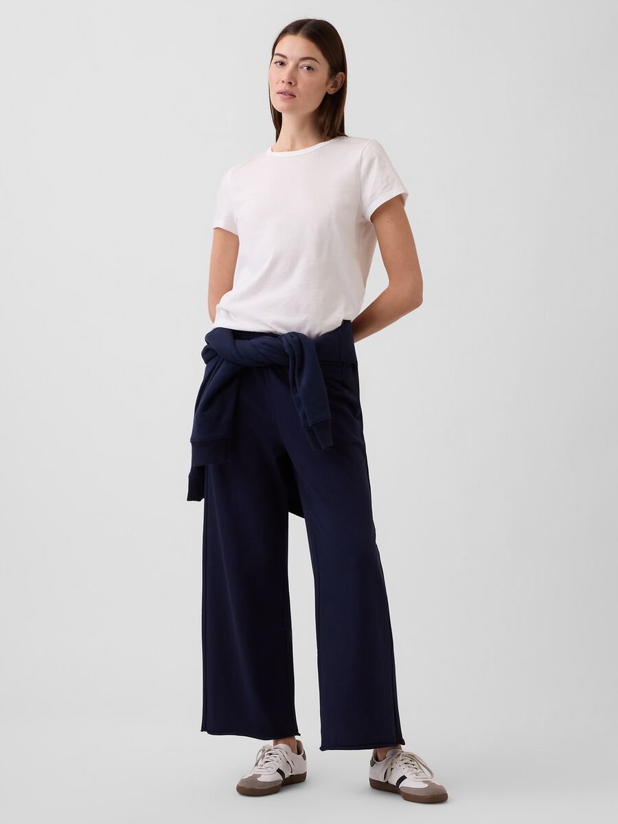 Joggers a palazzo in misto cotone con logo GAP Donna_0