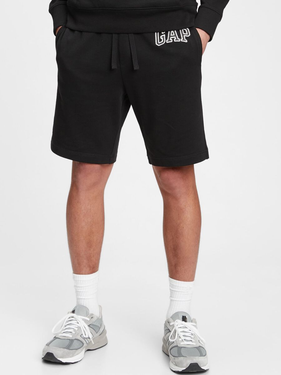 Bermuda jogger in felpa con ricamo logo Uomo_0