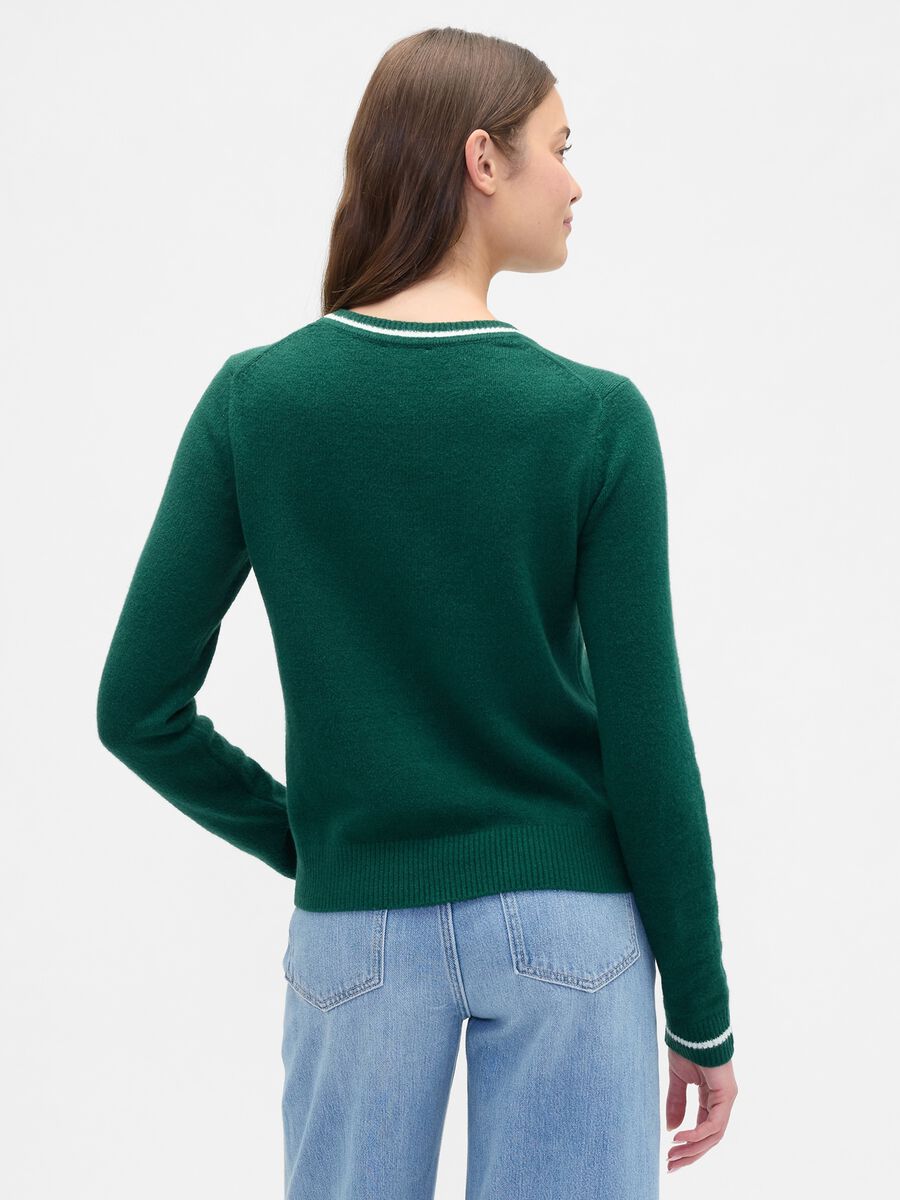 Green Crew Neck Sweater Woman_1